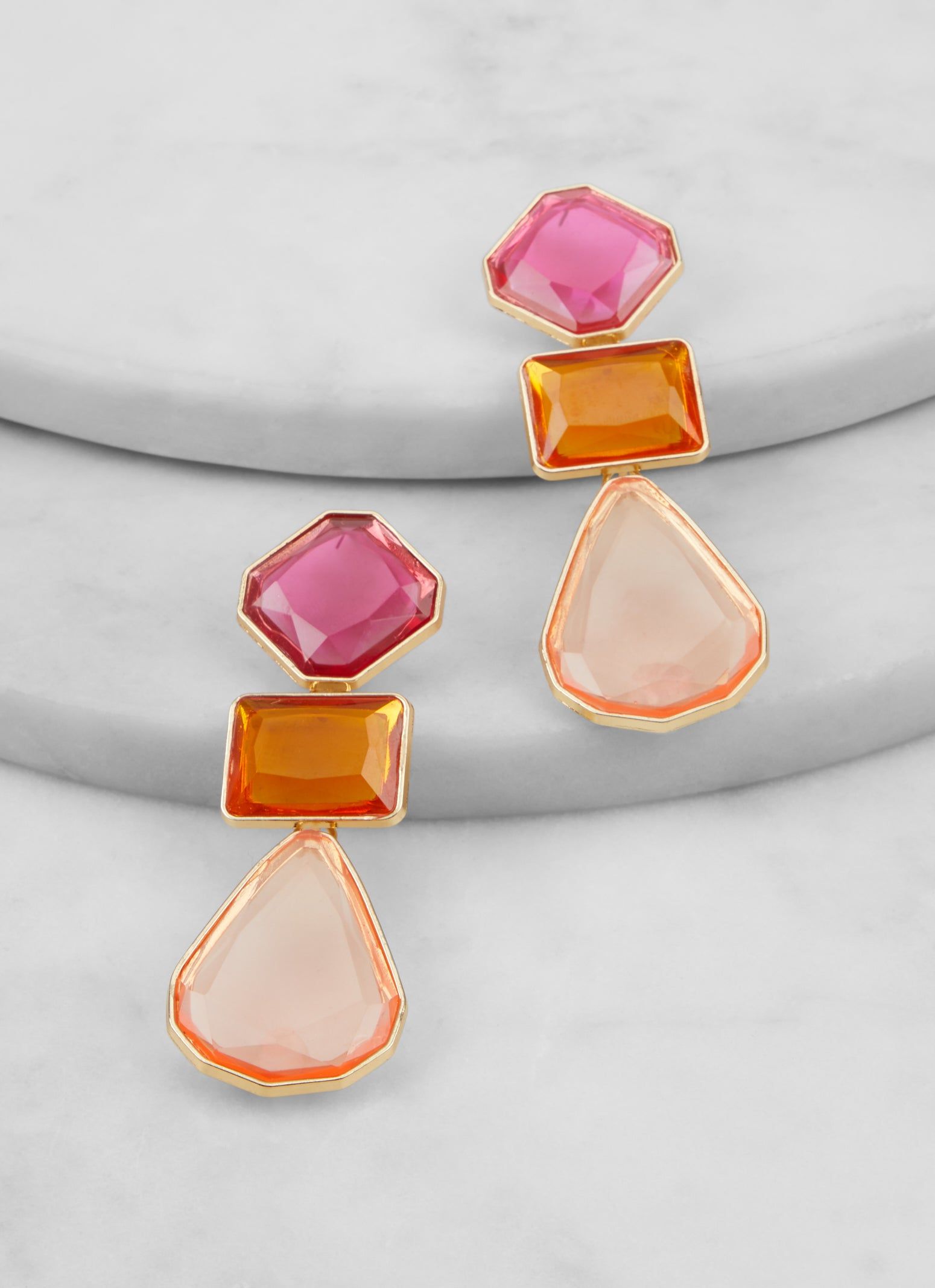 Geometric Crystal Drop Earrings sold by Rainbow product image thumbnail 2