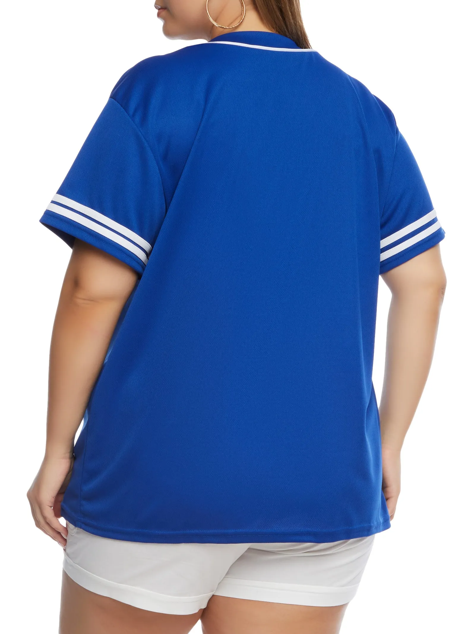 Plus Size Brooklyn Button Front Baseball Shirt sold by Rainbow product image thumbnail 3