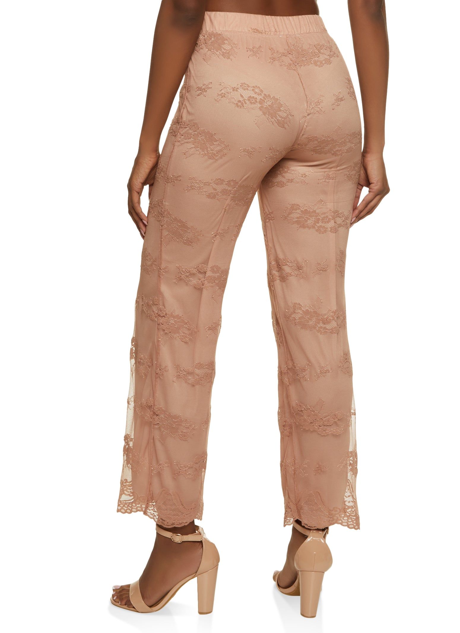 Mesh Floral Lace Flared Pants sold by Rainbow product image thumbnail 3
