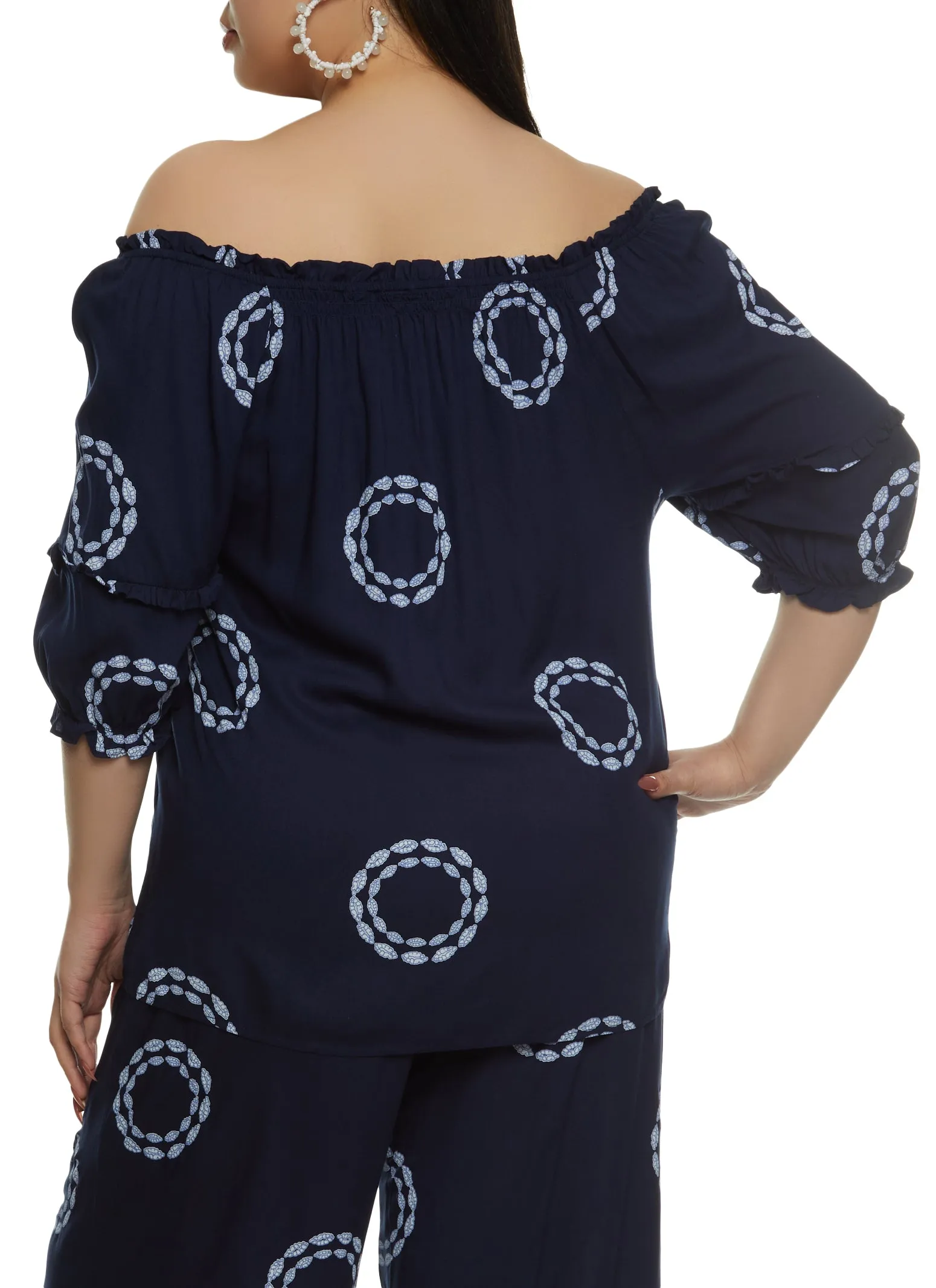 Plus Size Smocked Wide Leg Pants sold by Rainbow product image thumbnail 3