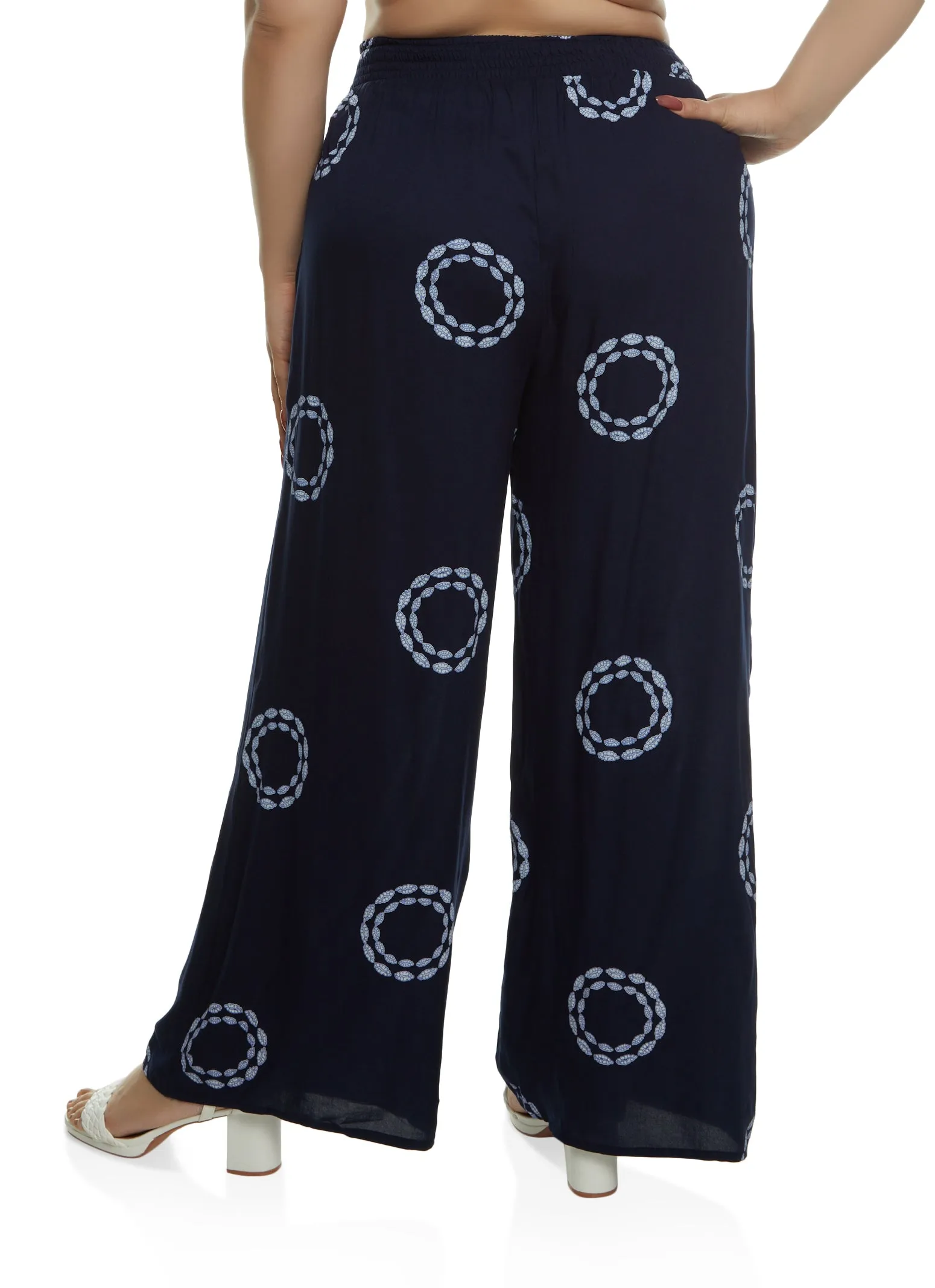 Plus Size Smocked Wide Leg Pants sold by Rainbow product image thumbnail 2