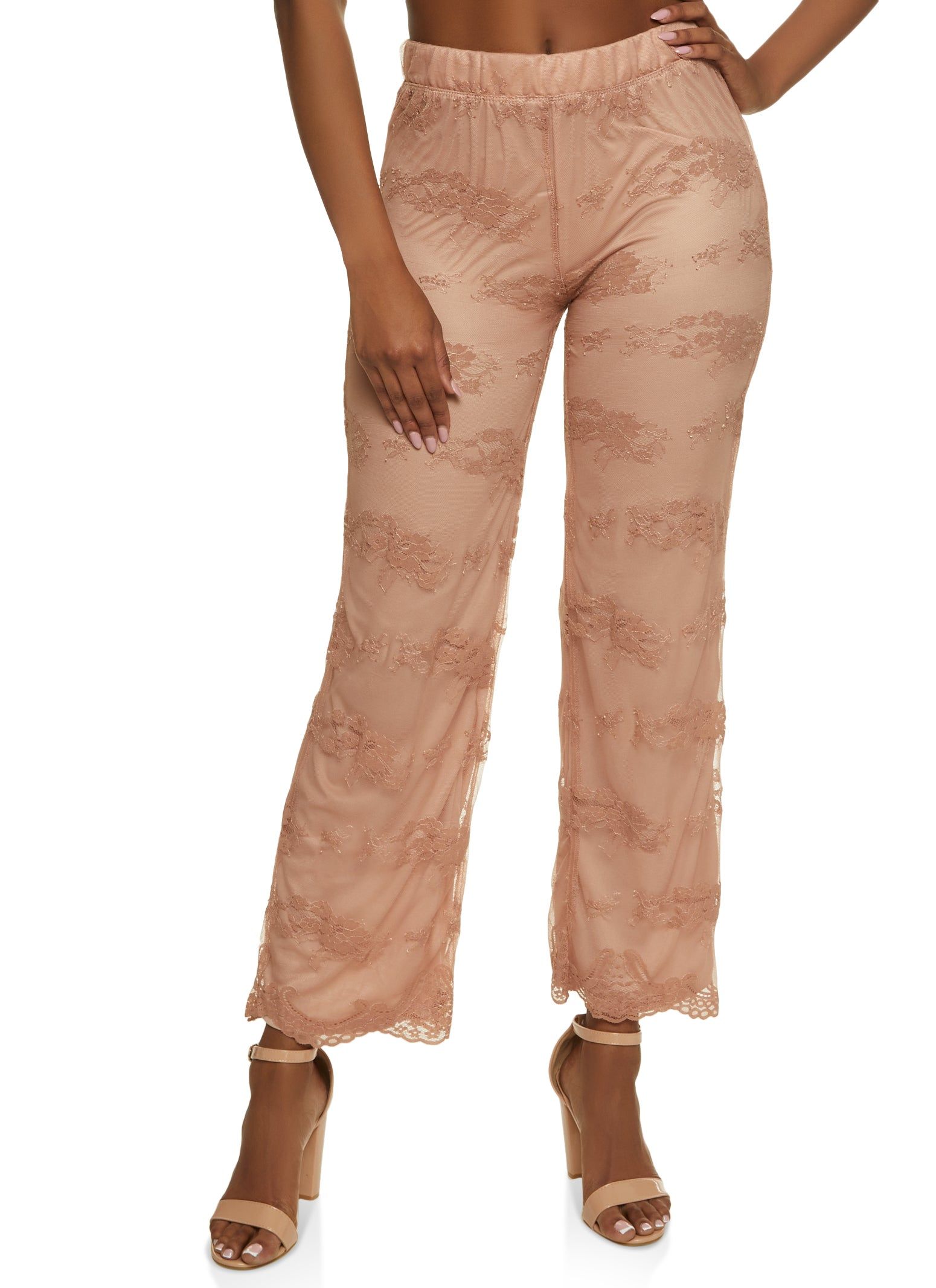 Mesh Floral Lace Flared Pants sold by Rainbow product image thumbnail 2