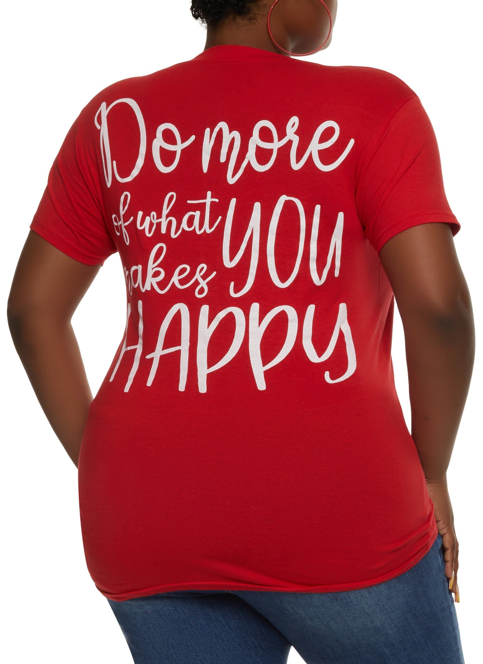 Plus Size Oversized Be Happy Graphic Tee sold by Rainbow product image thumbnail 2