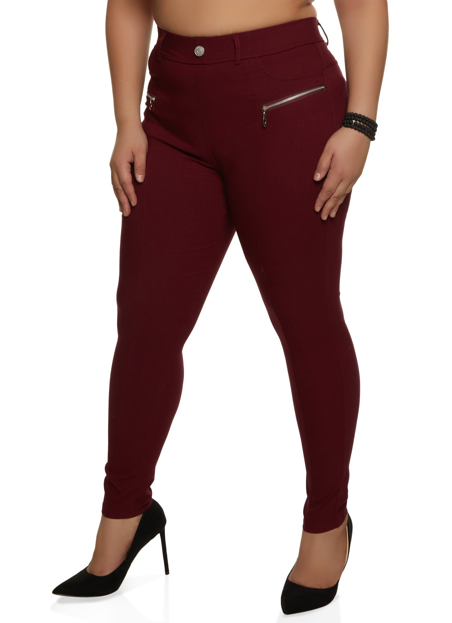 Plus Size Zip Detail Hyperstretch Pants sold by Rainbow