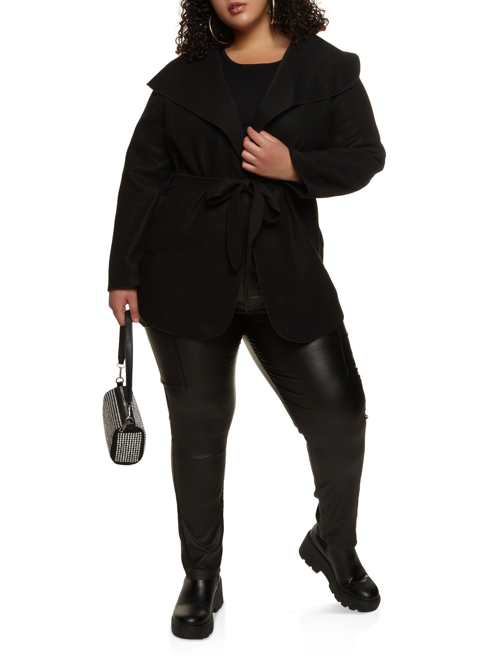 Plus Size Belted Wrap Coat sold by Rainbow product image thumbnail 2