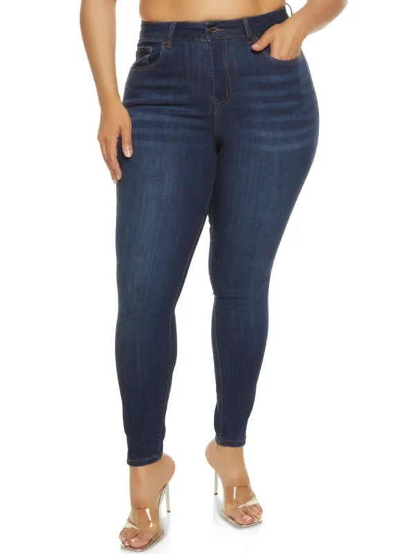 Plus Size WAX Basic High Rise Skinny Jeans sold by Rainbow