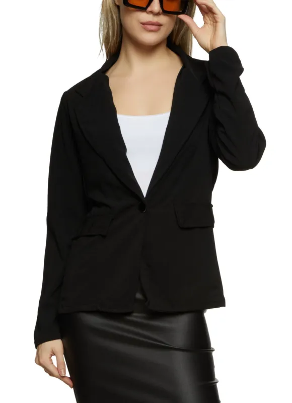 Notch Collar Buttoned Blazer sold by Rainbow