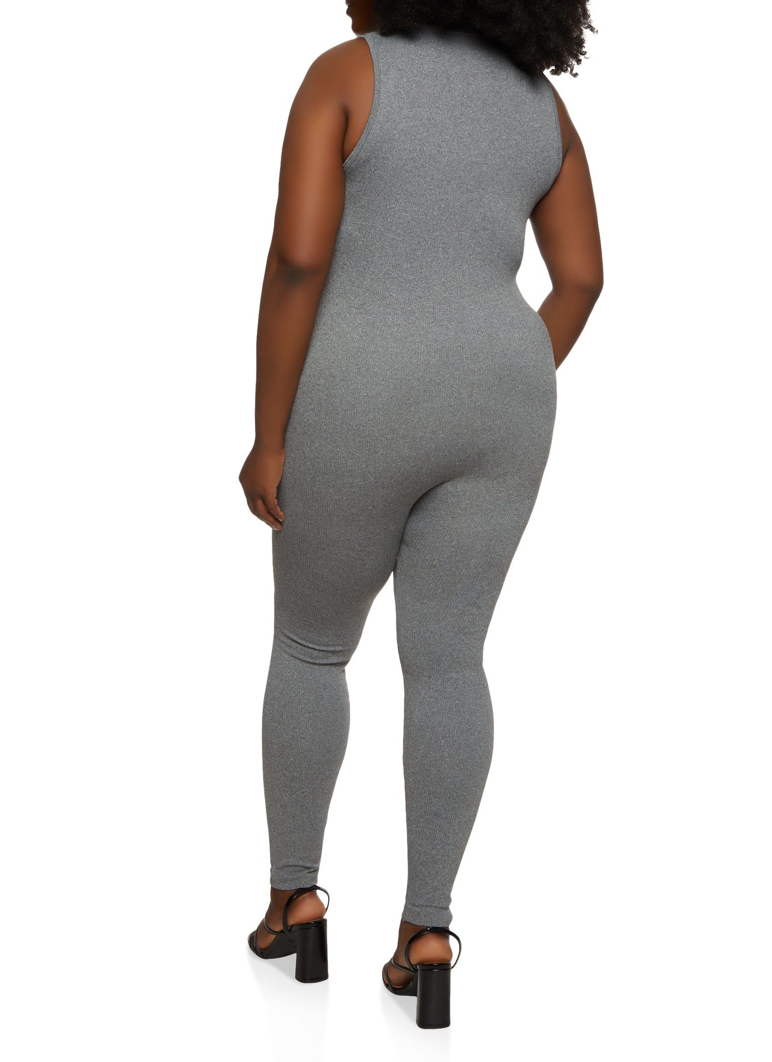Plus Size Sleeveless Half Zip Catsuit sold by Rainbow product image thumbnail 2