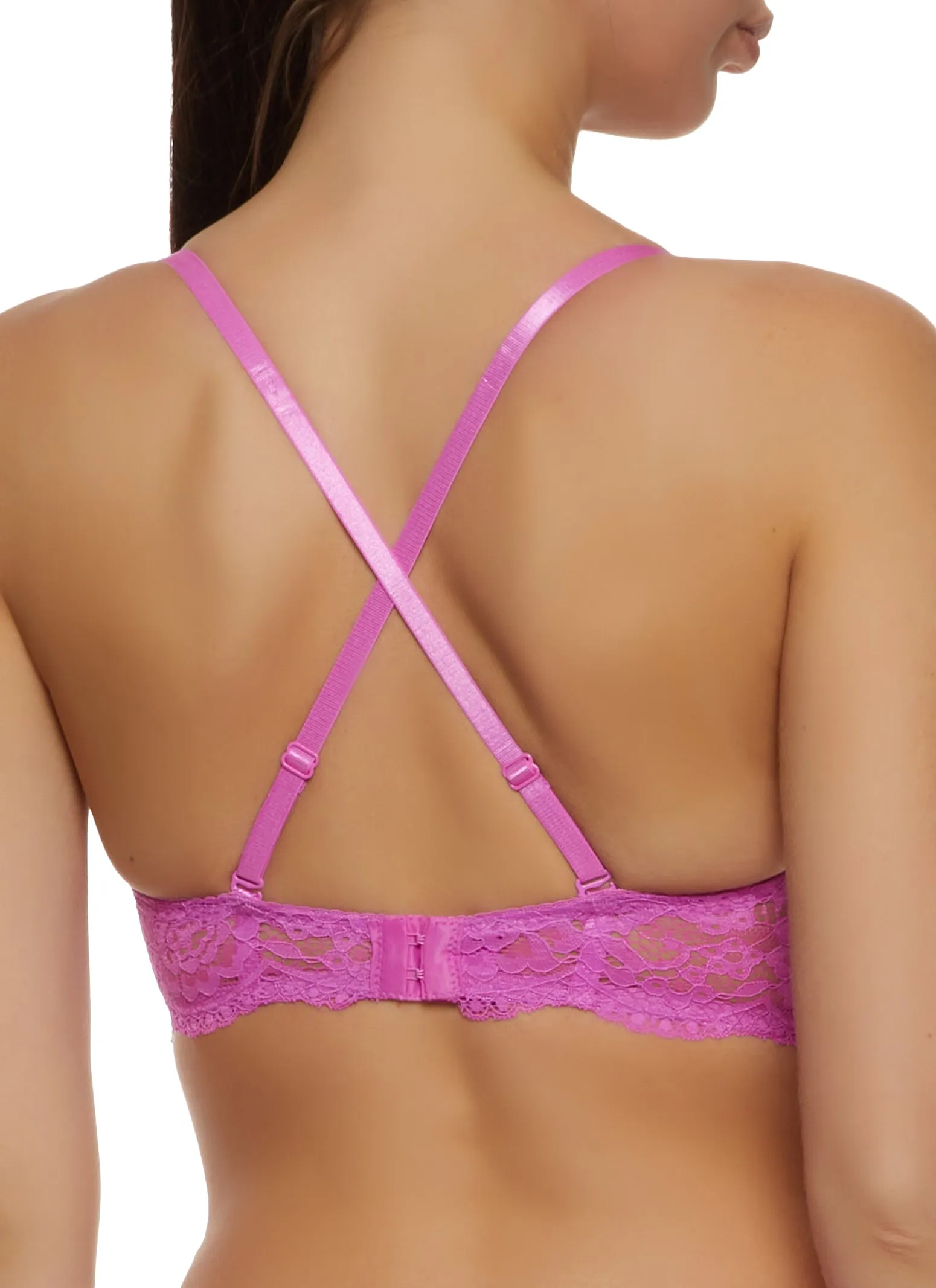 Floral Scalloped Lace Convertible Push Up Balconette Bra sold by Rainbow product image thumbnail 5