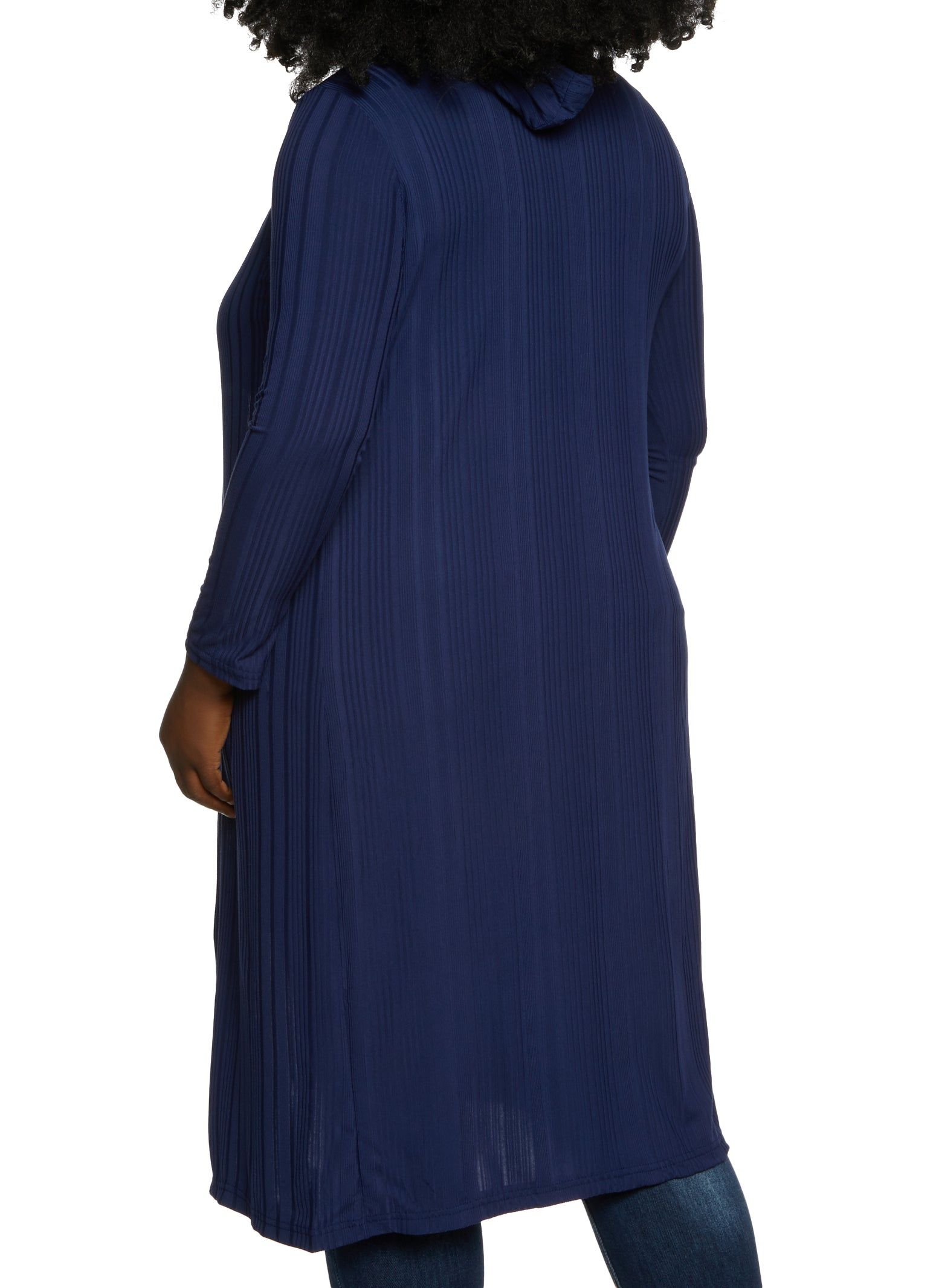 Plus Size Ribbed Knit Hooded Duster sold by Rainbow product image thumbnail 2