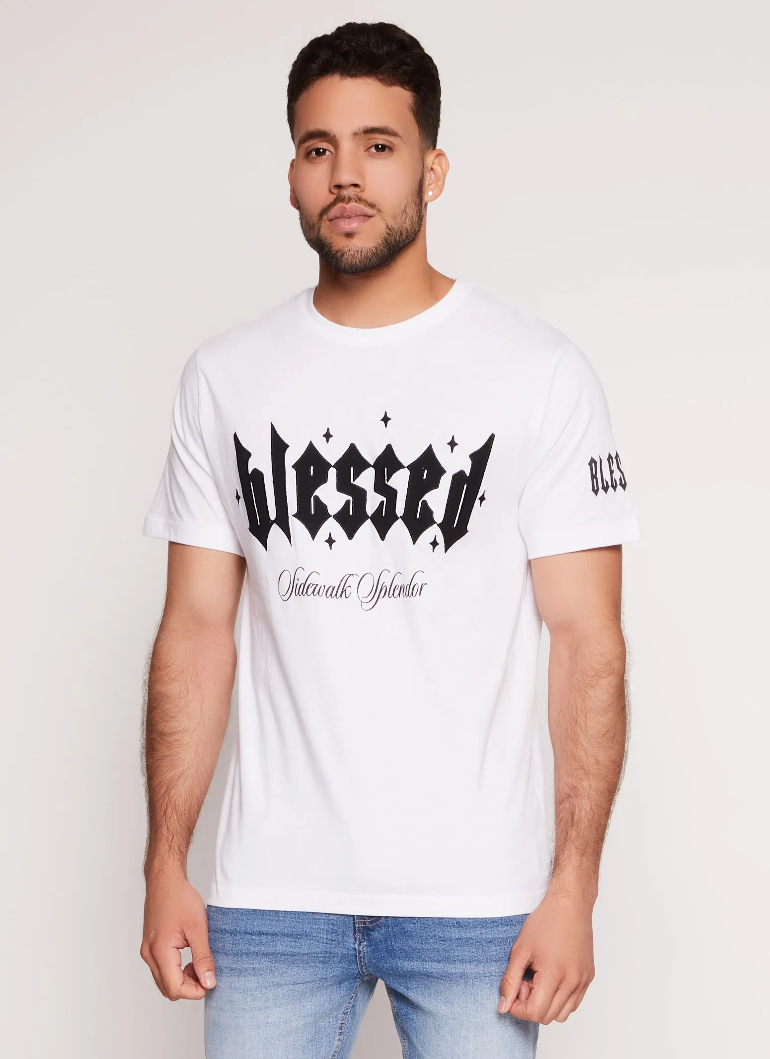 Mens Blessed Short Sleeve Graphic Tee sold by Rainbow