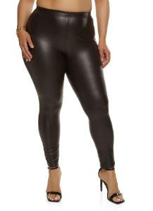 Plus Size Faux Leather Leggings sold by Rainbow