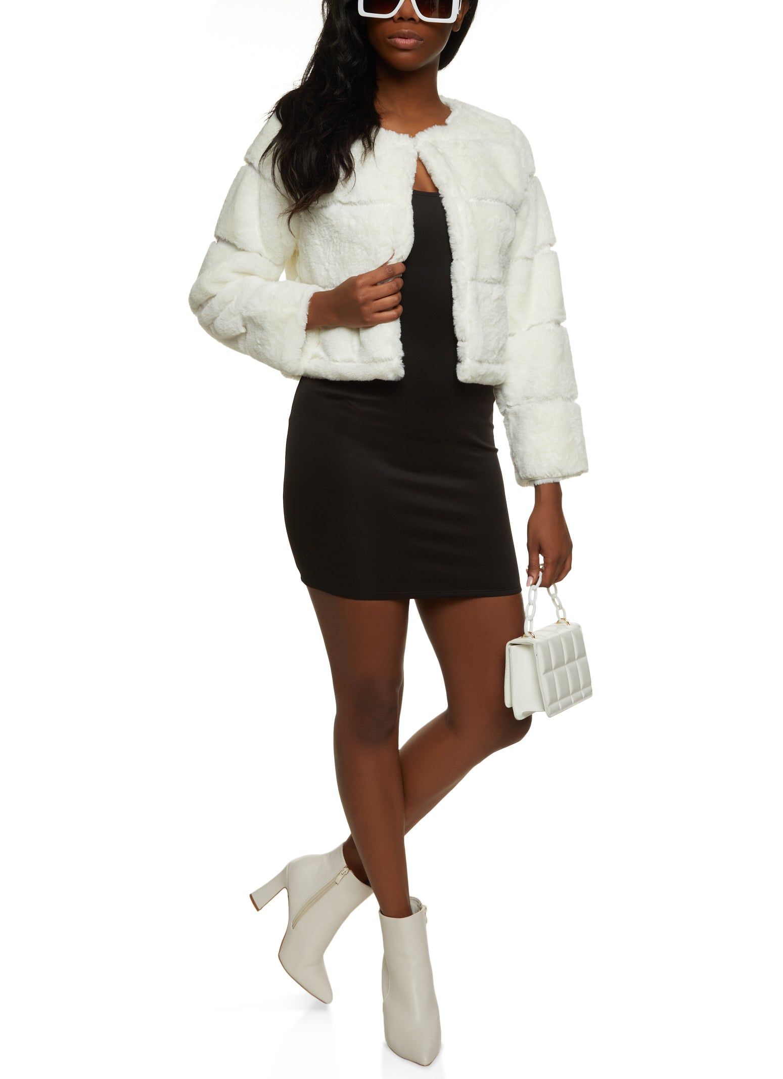 Faux Fur Open Front Cropped Jacket sold by Rainbow product image thumbnail 2