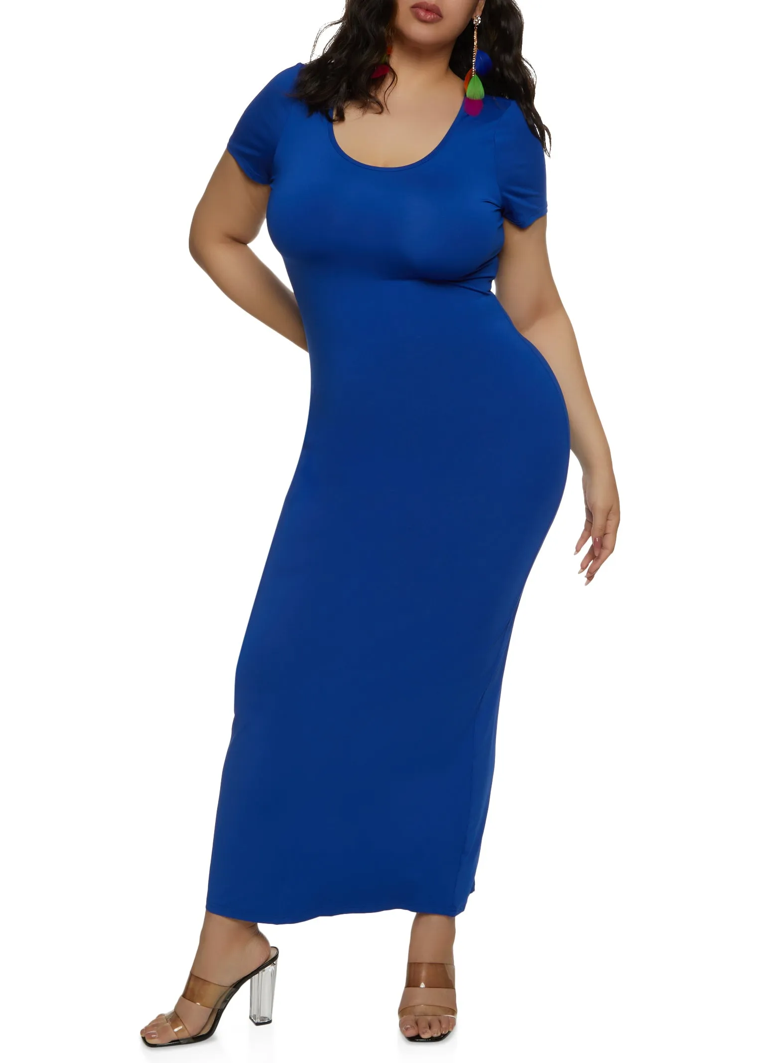 Plus Size Daisy Back Slit T Shirt Maxi Dress sold by Rainbow product image thumbnail 2