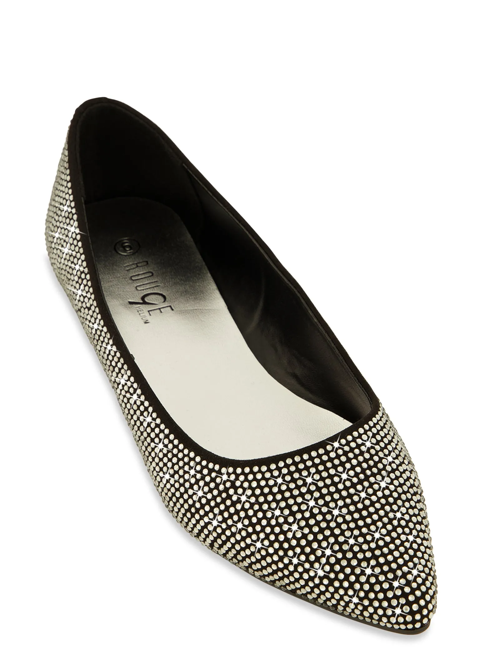 Rhinestone Studded Pointy Ballet Flats sold by Rainbow
