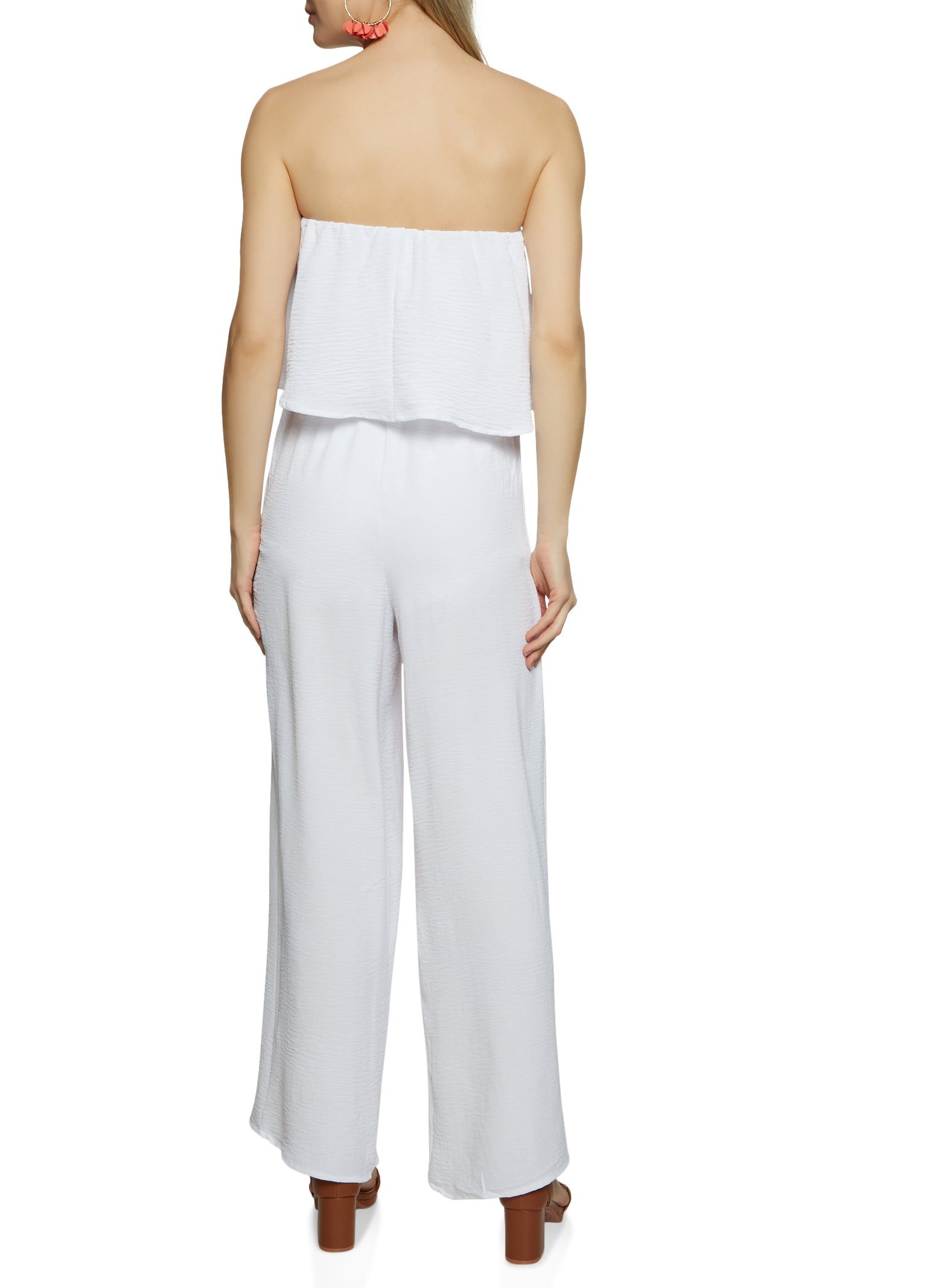 Ruffled Strapless Tie Waist Wide Leg Jumpsuit sold by Rainbow product image thumbnail 2