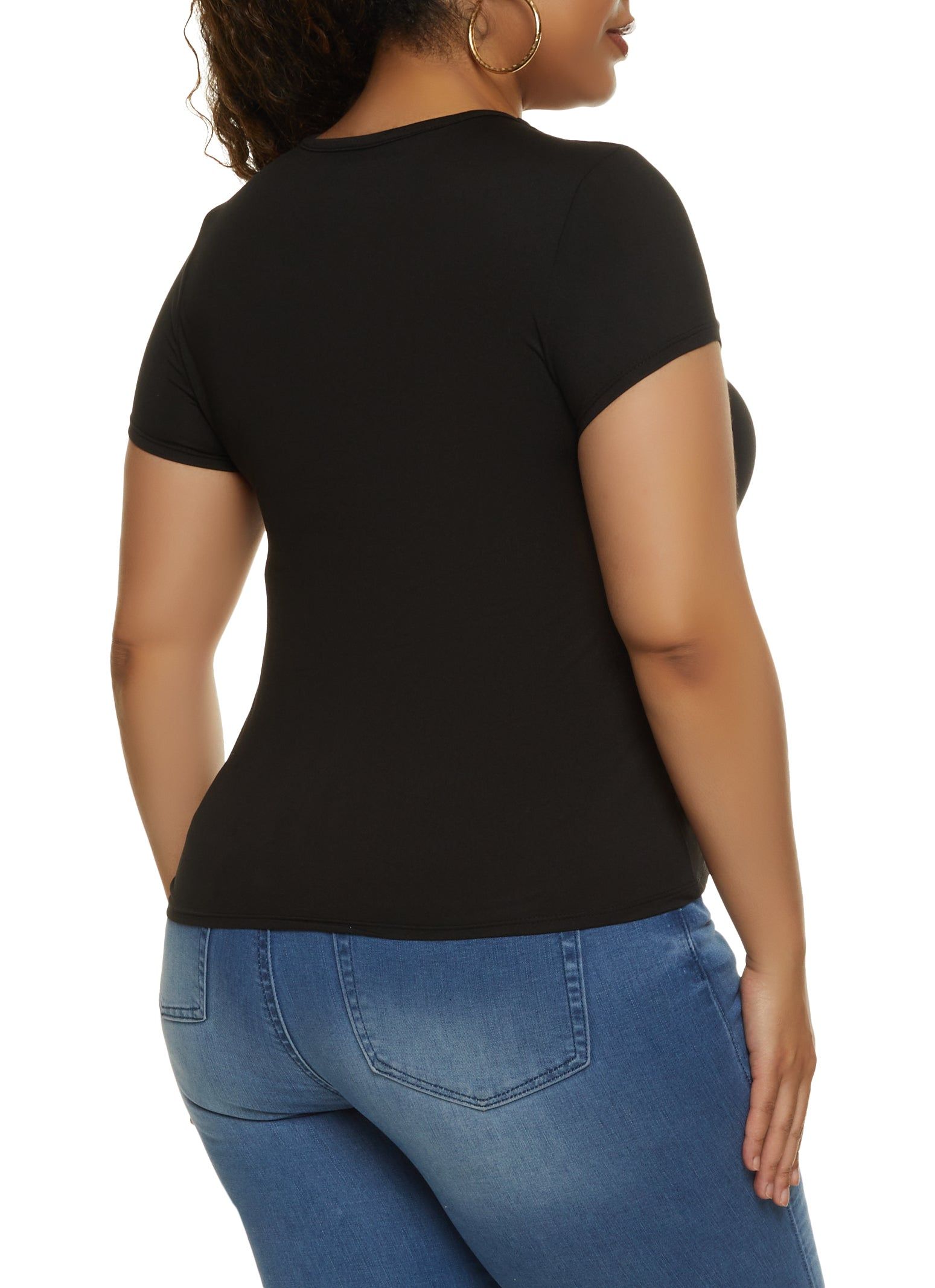 Plus Size Soft Knit Crew Neck Tee sold by Rainbow product image thumbnail 2