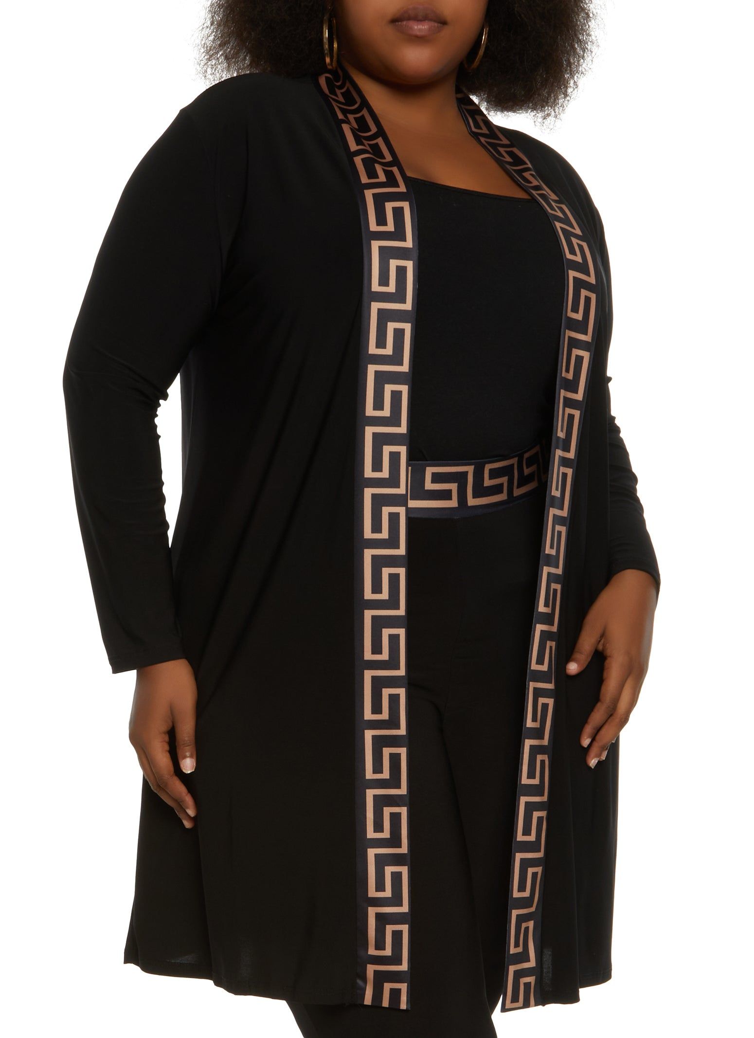 Plus Size Greek Key Trim Duster sold by Rainbow