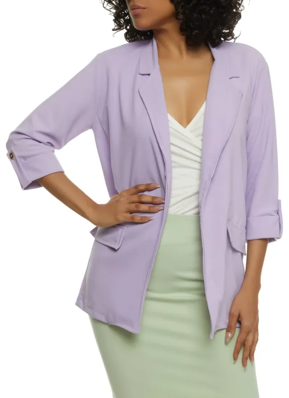 Open Front Notch Neck Blazer sold by Rainbow
