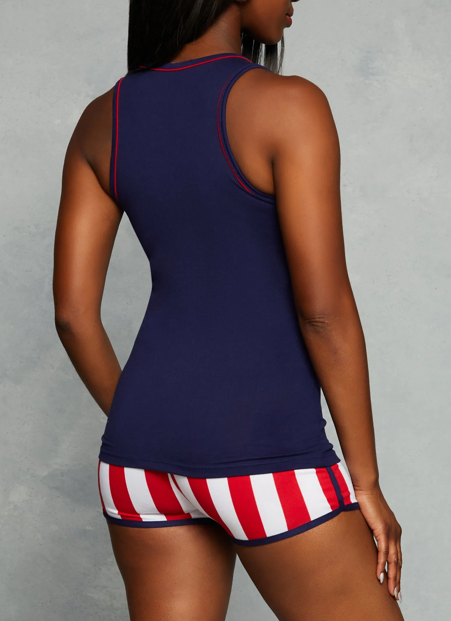 American Vibes Contrast Trim Tank Top sold by Rainbow product image thumbnail 3
