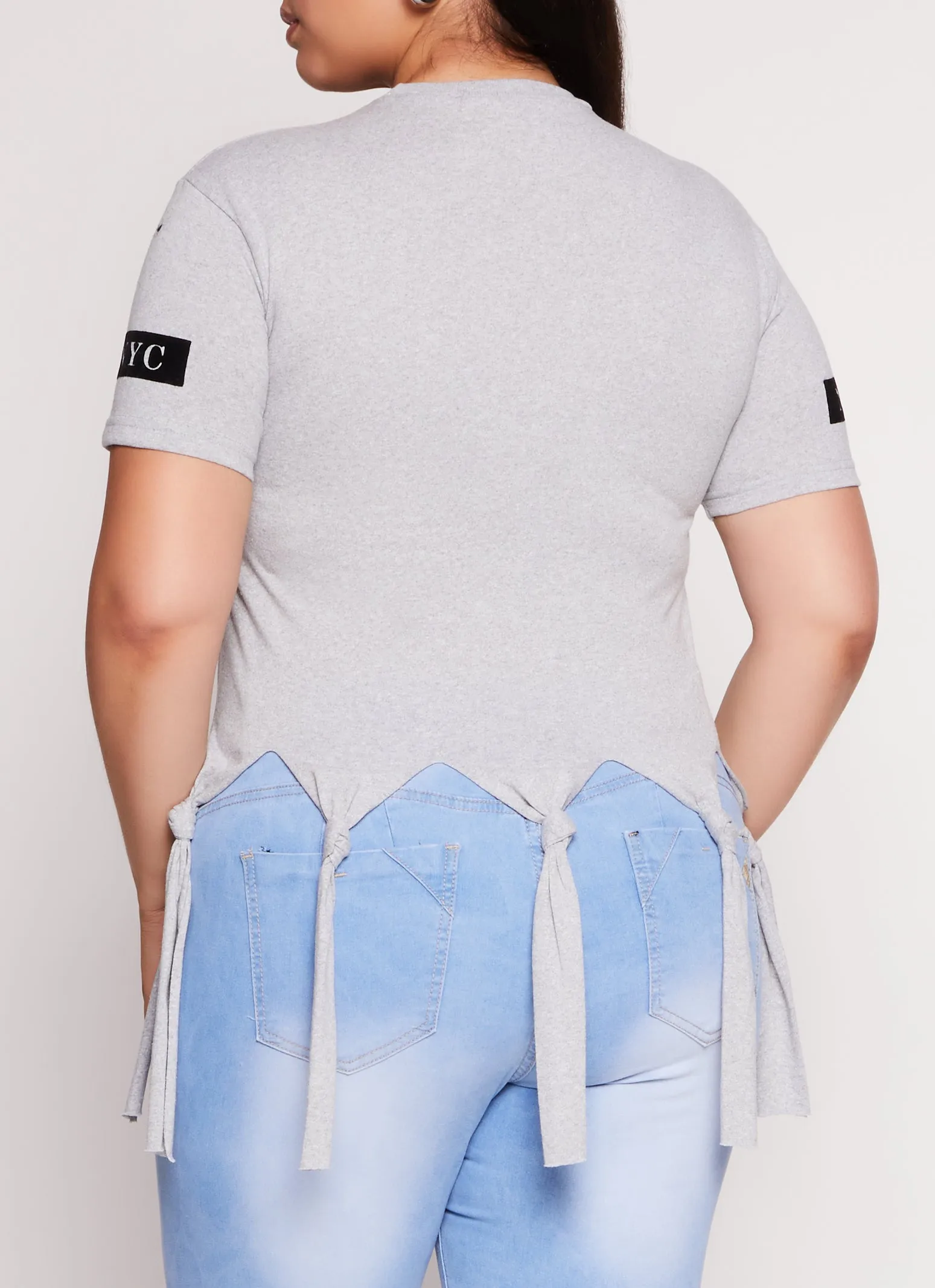 Plus Size New York Knot Fringe T Shirt sold by Rainbow product image thumbnail 3