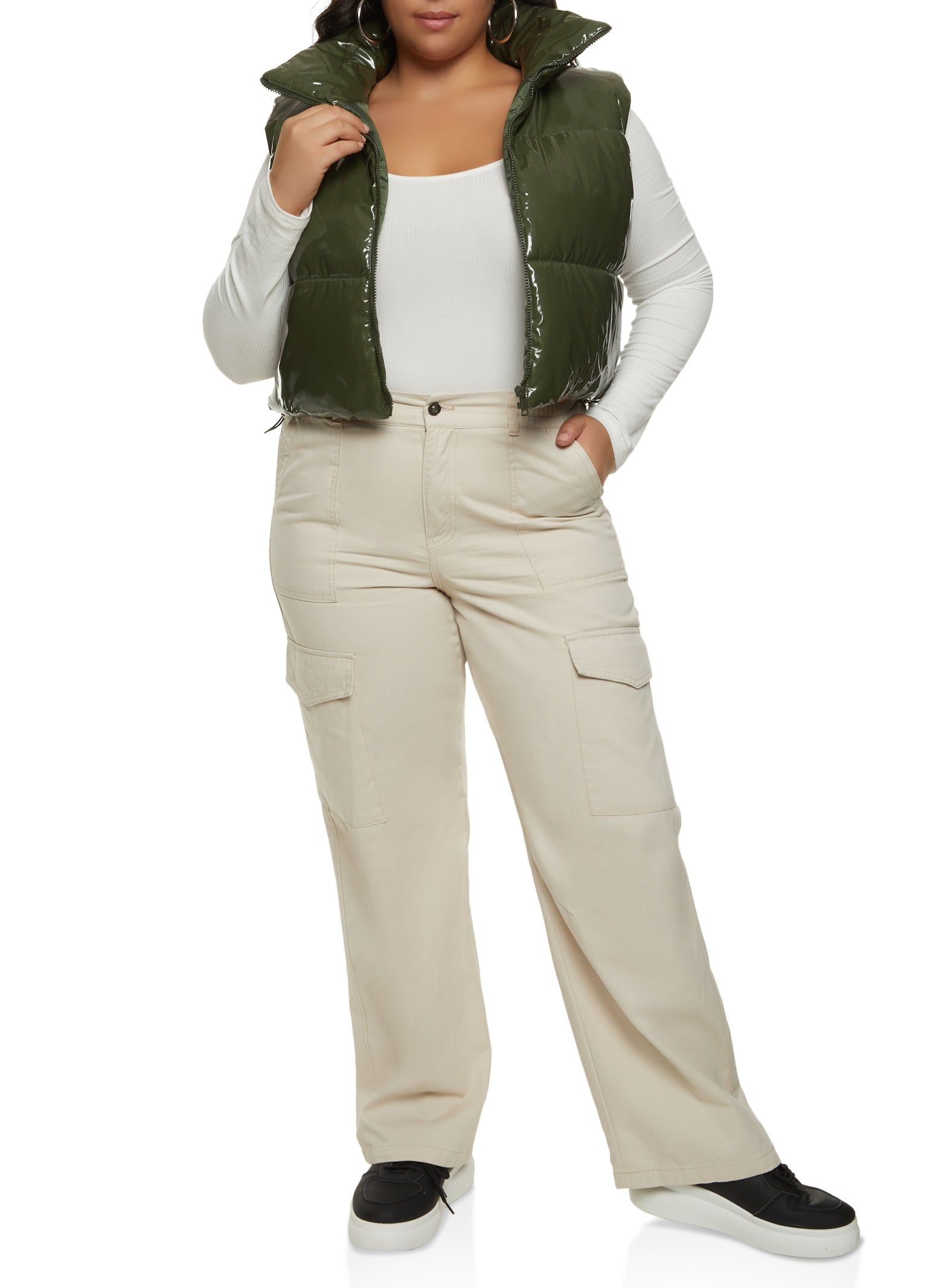 Plus Size High Waist Twill Cargo Pants sold by Rainbow product image thumbnail 2