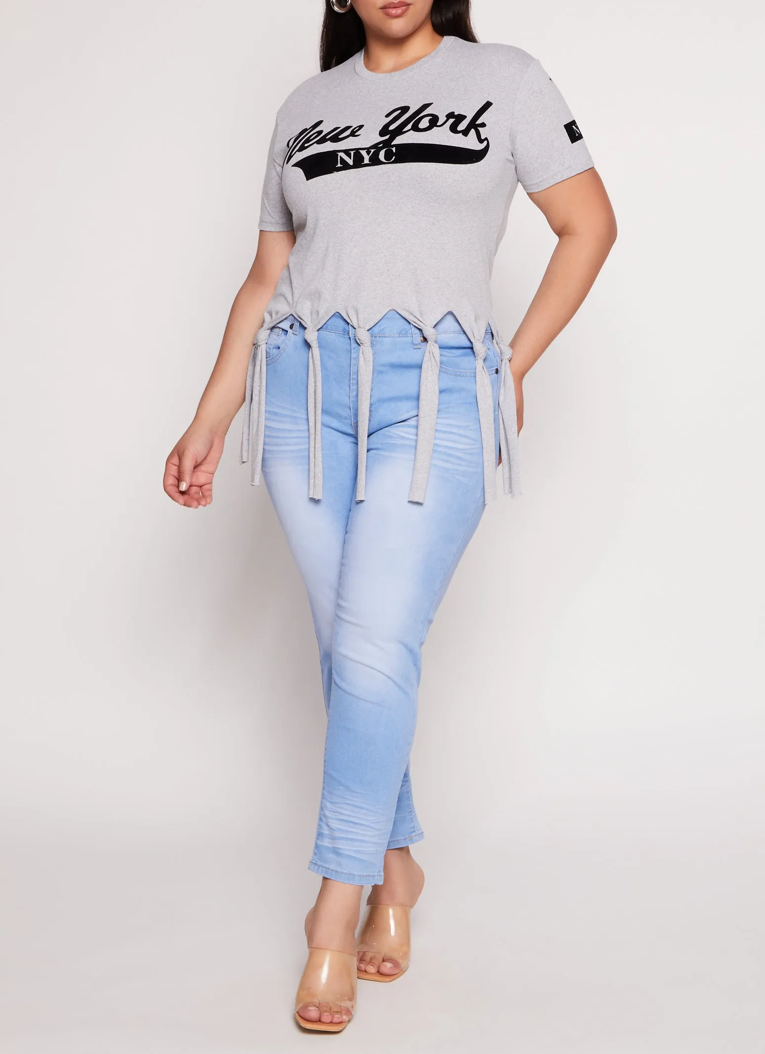 Plus Size New York Knot Fringe T Shirt sold by Rainbow product image thumbnail 2