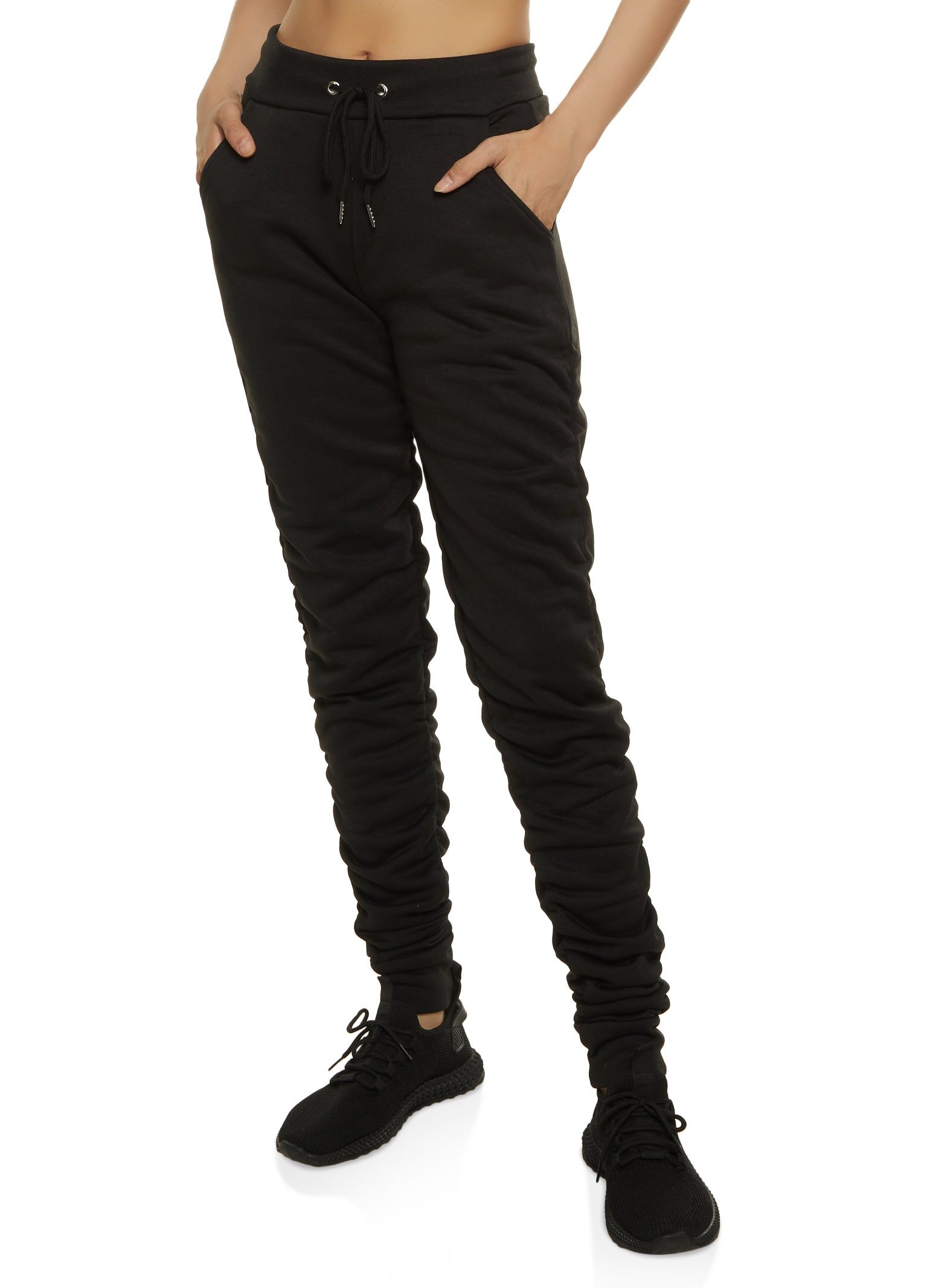 Solid Fleece Ruched Joggers sold by Rainbow