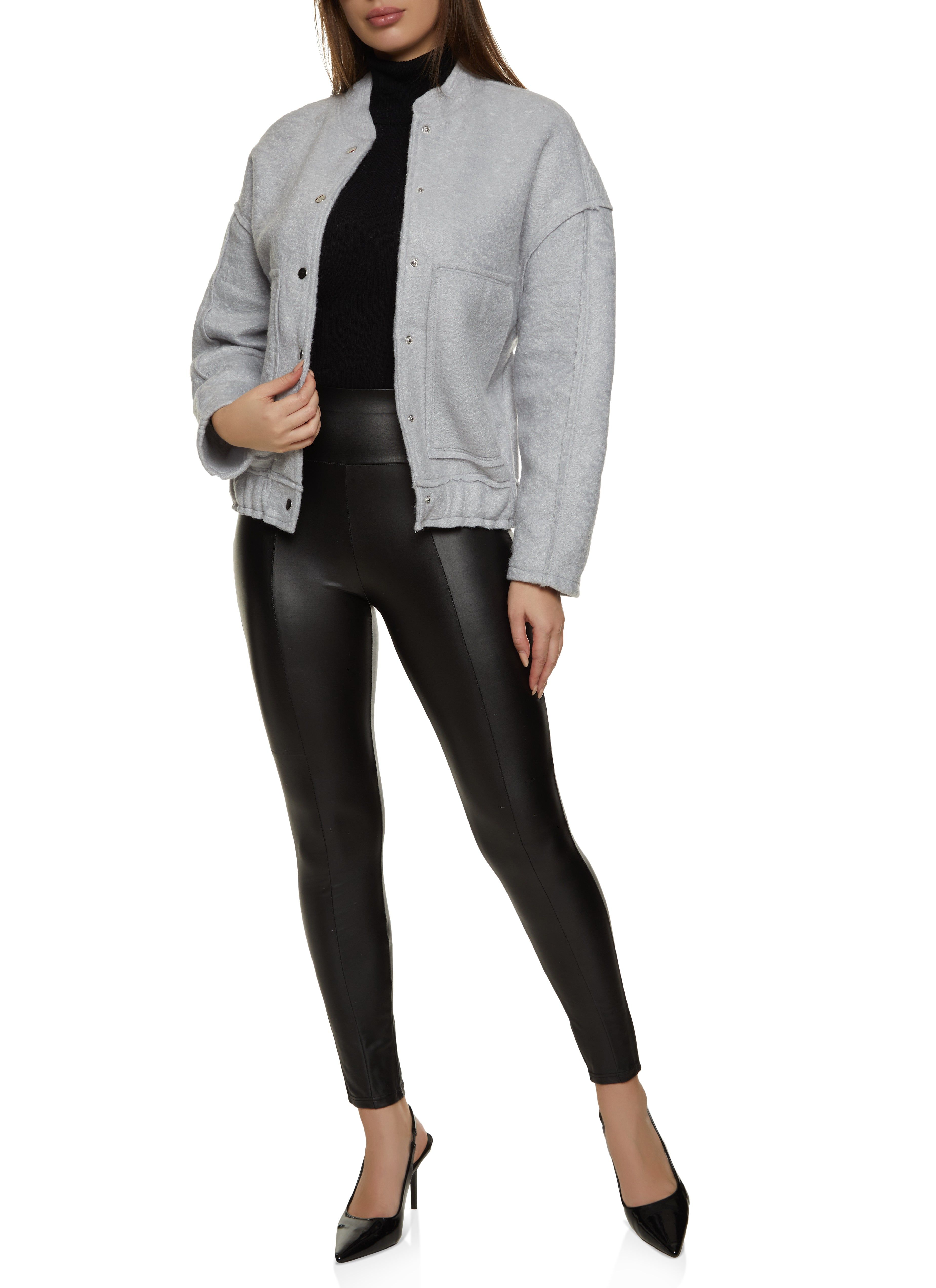 Faux Wool Bomber Jacket sold by Rainbow product image thumbnail 2