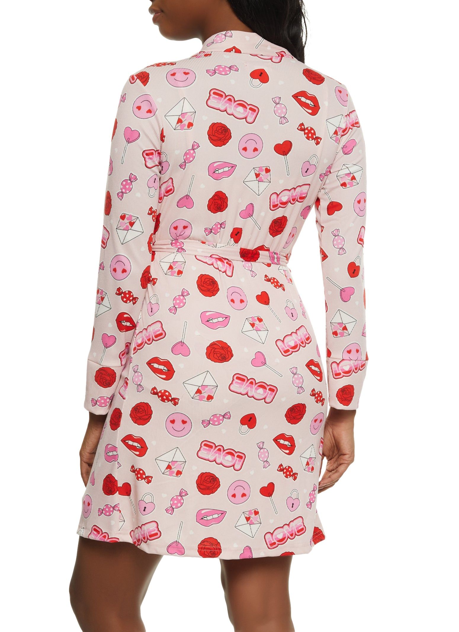 Ribbed Love Candy Print Cami Nightgown and Robe sold by Rainbow product image thumbnail 2