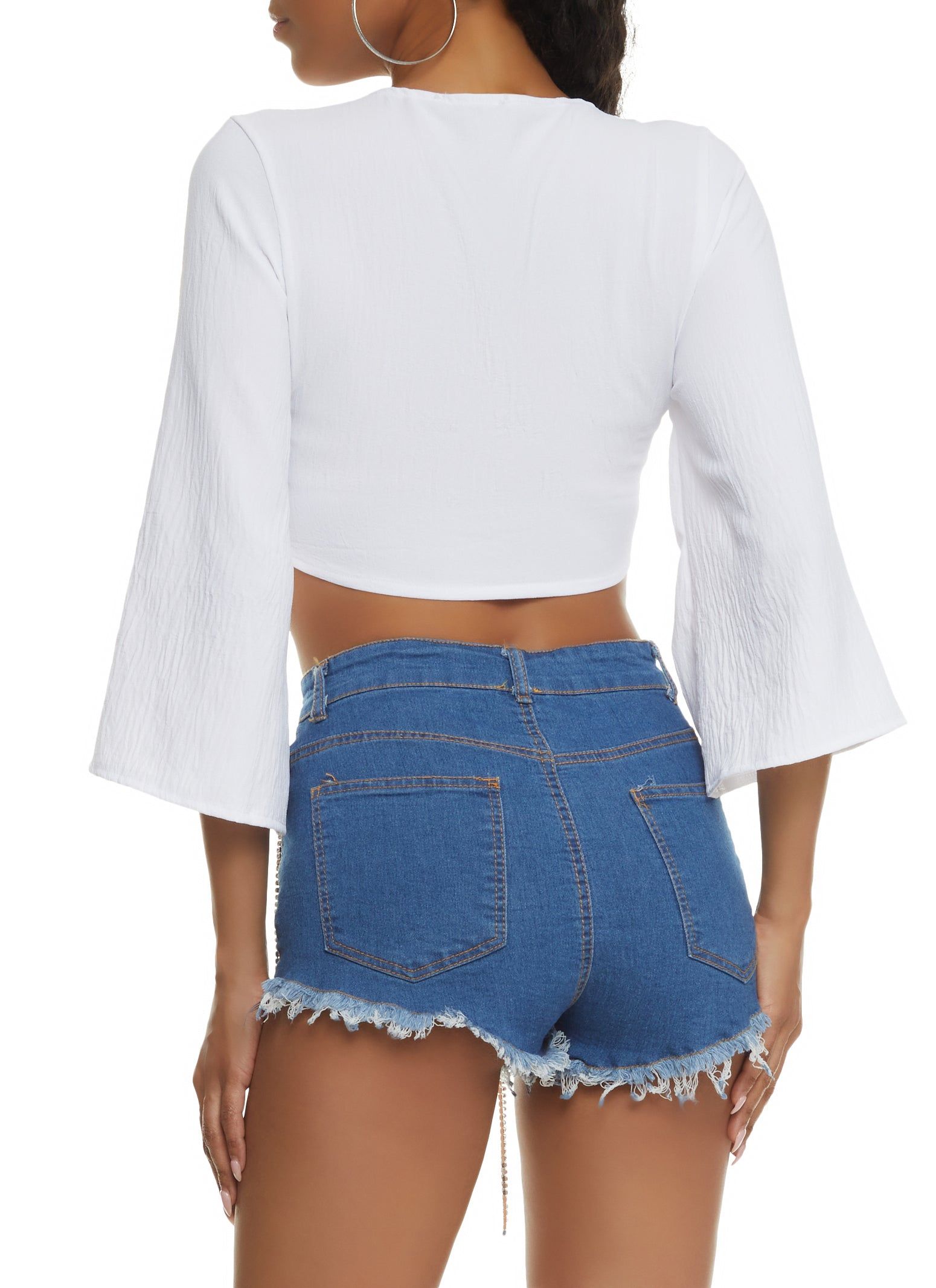 Bell Sleeve Tie Front Blouse sold by Rainbow product image thumbnail 2