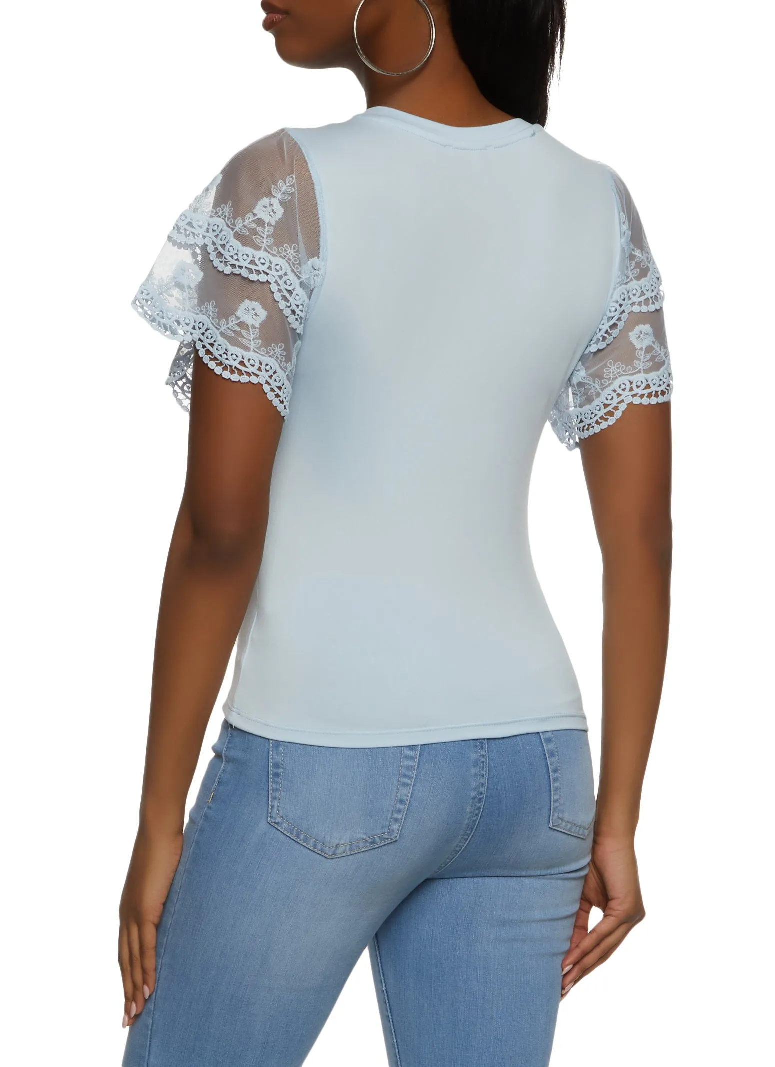 Lace Detail Bell Sleeve Blouse sold by Rainbow product image thumbnail 2