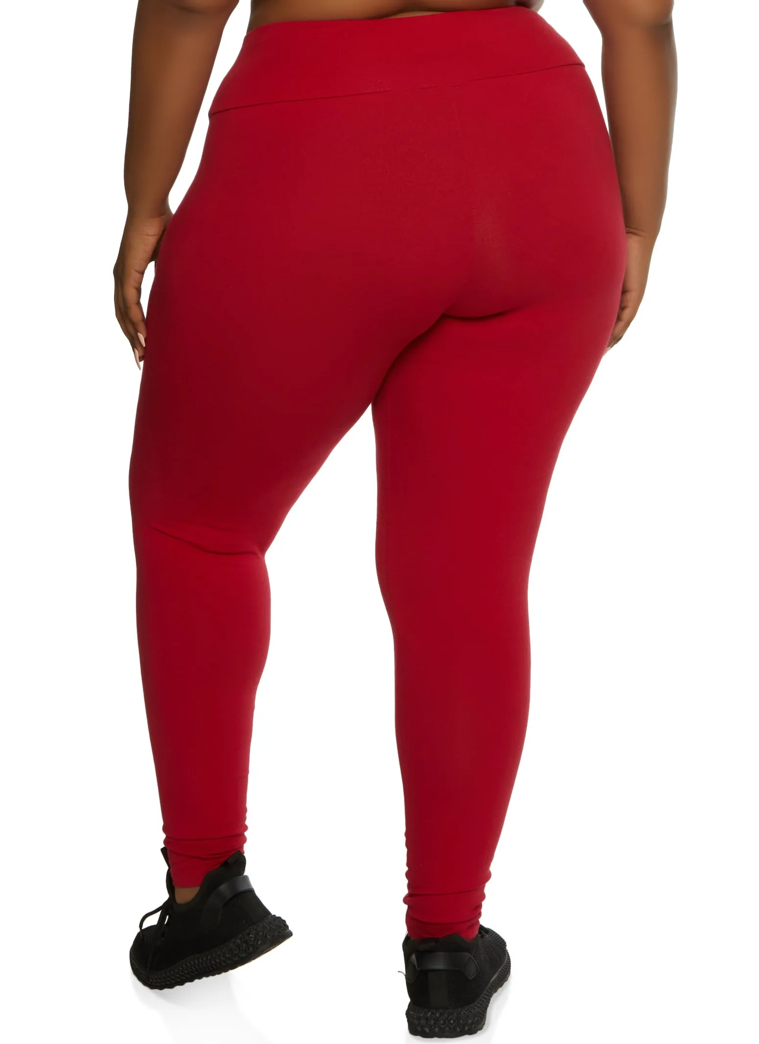 Plus Size Solid High Rise Waistband Leggings sold by Rainbow product image thumbnail 2