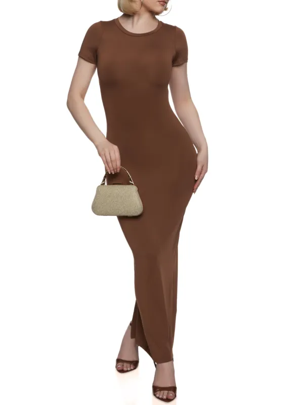 Daisy Solid Crew Neck Maxi Dress sold by Rainbow