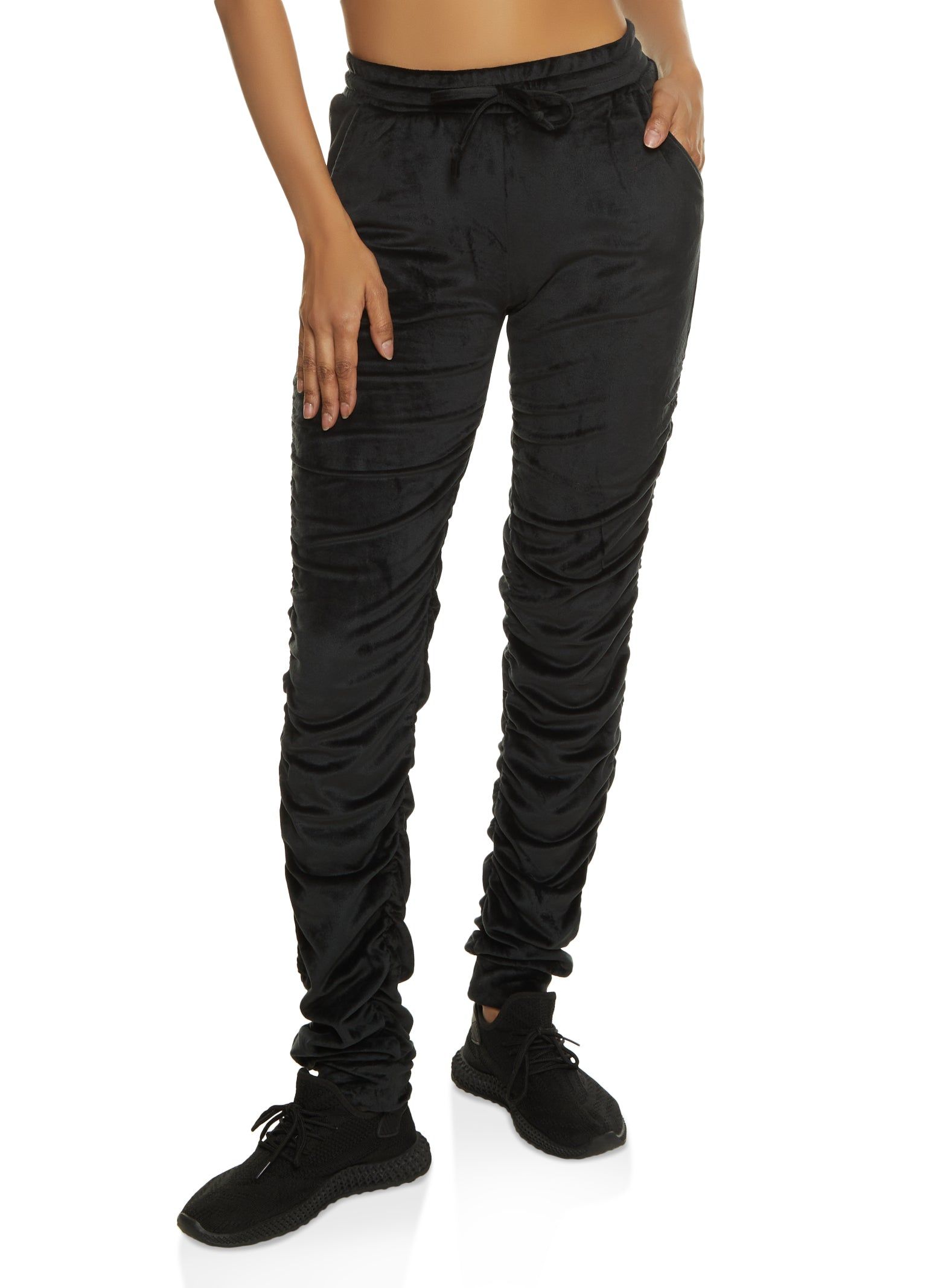 Velour Stacked Joggers sold by Rainbow