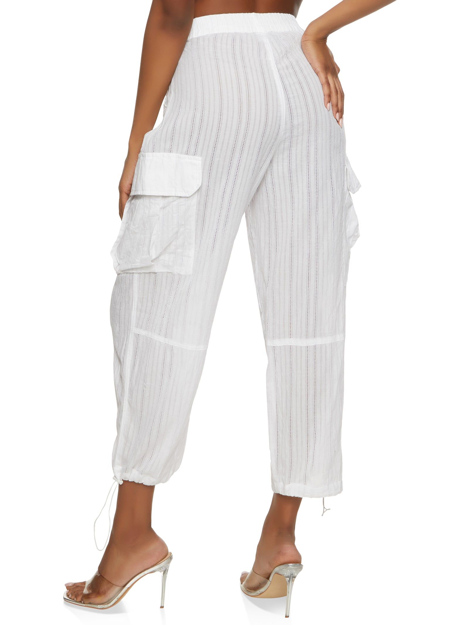 Eyelet Linen Cargo Pocket Joggers sold by Rainbow product image thumbnail 2