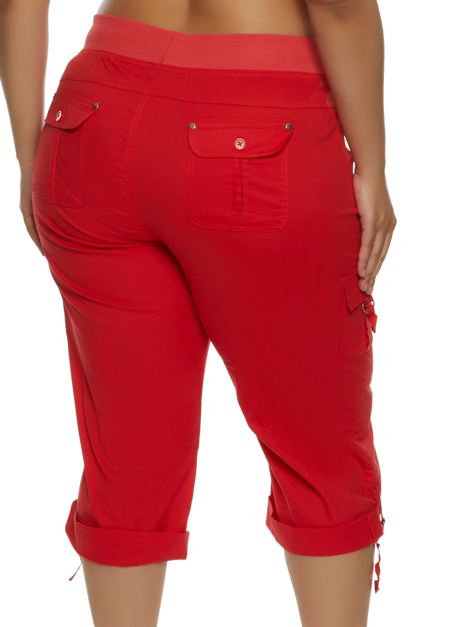 Plus Size Cuffed Cargo Capri Pants sold by Rainbow product image thumbnail 2