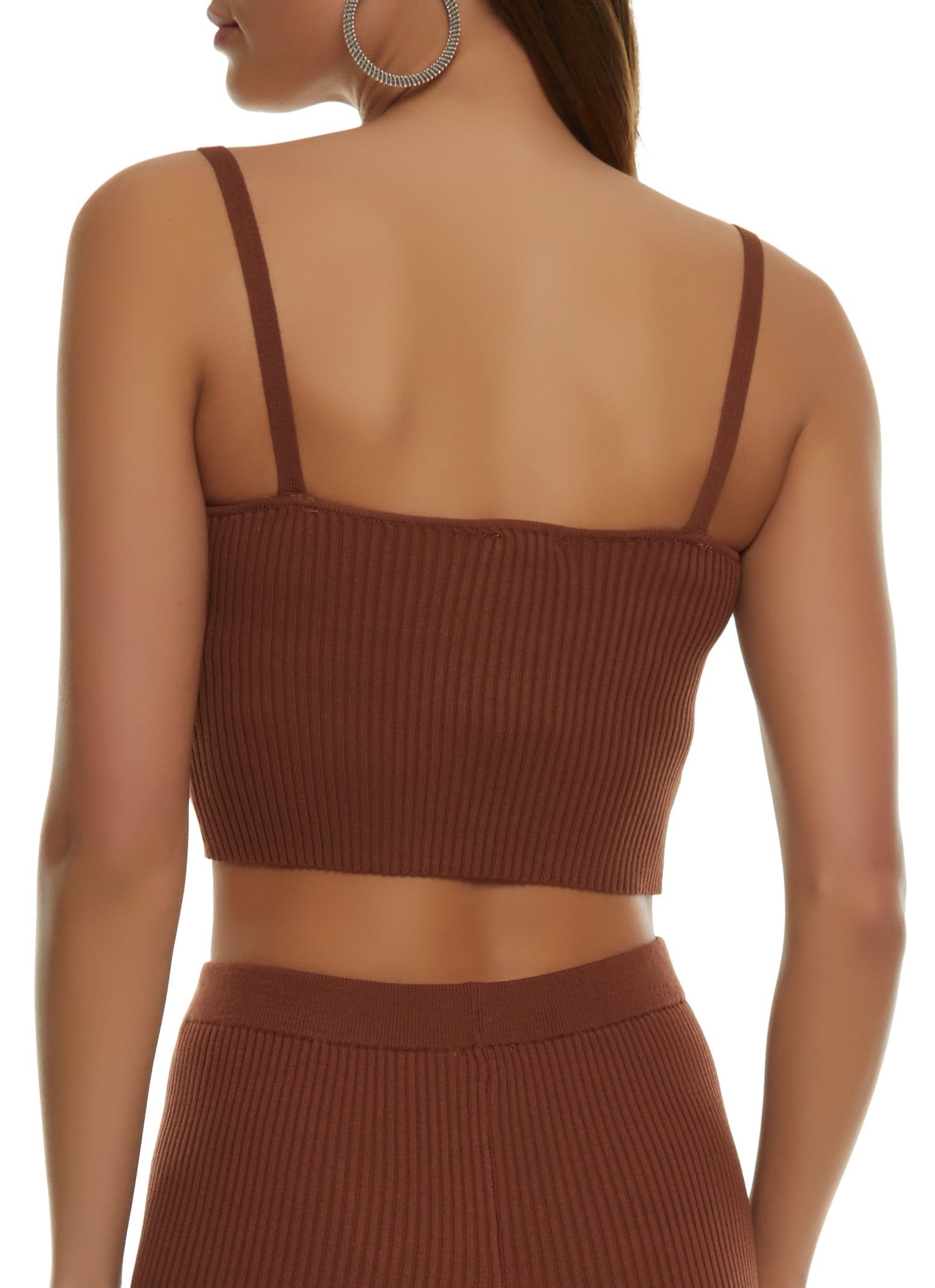 Ribbed Hook and Eye Cropped Cami sold by Rainbow product image thumbnail 3