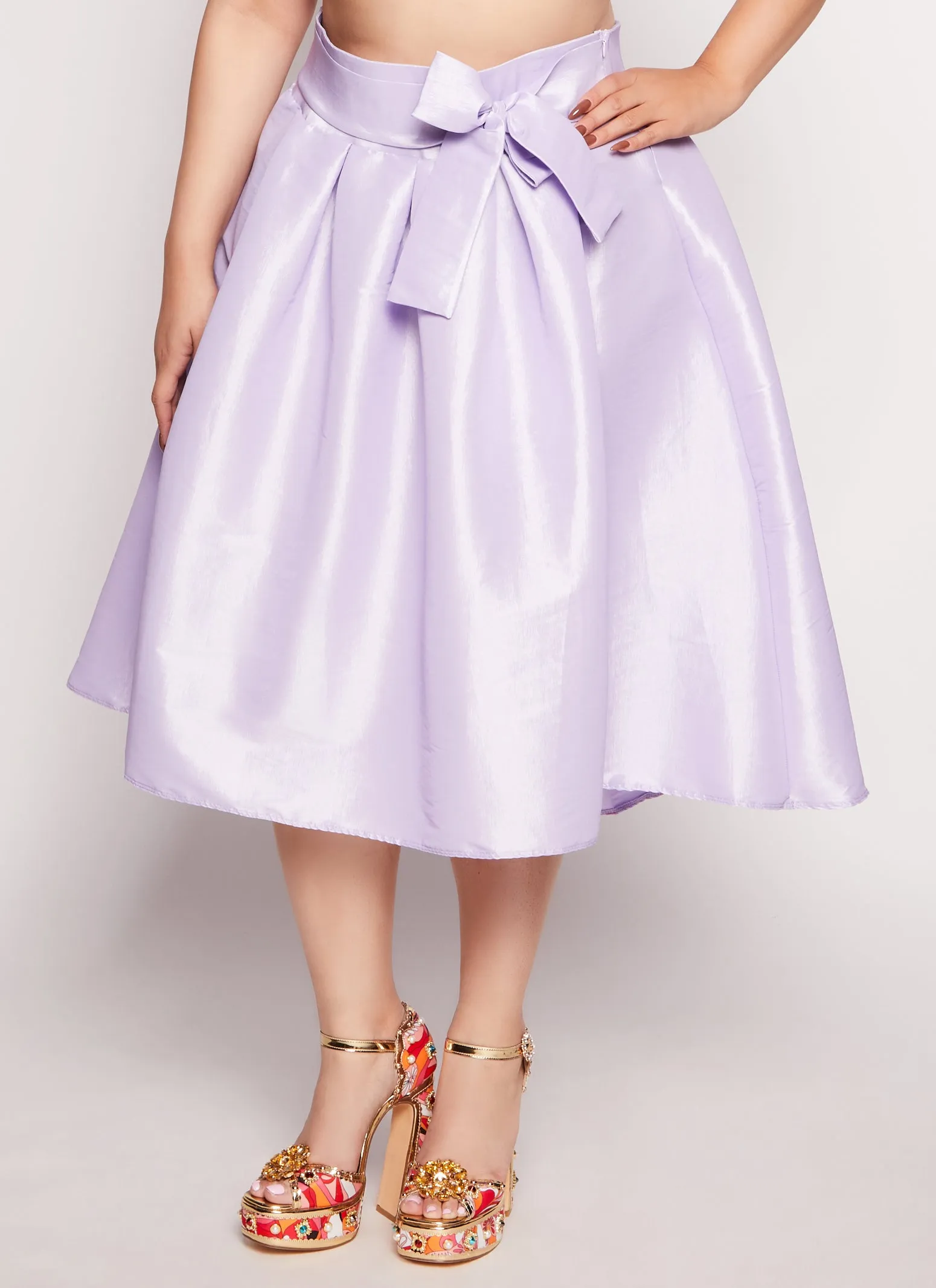 Plus Size Tie Waist Circle Skirt sold by Rainbow product image thumbnail 2