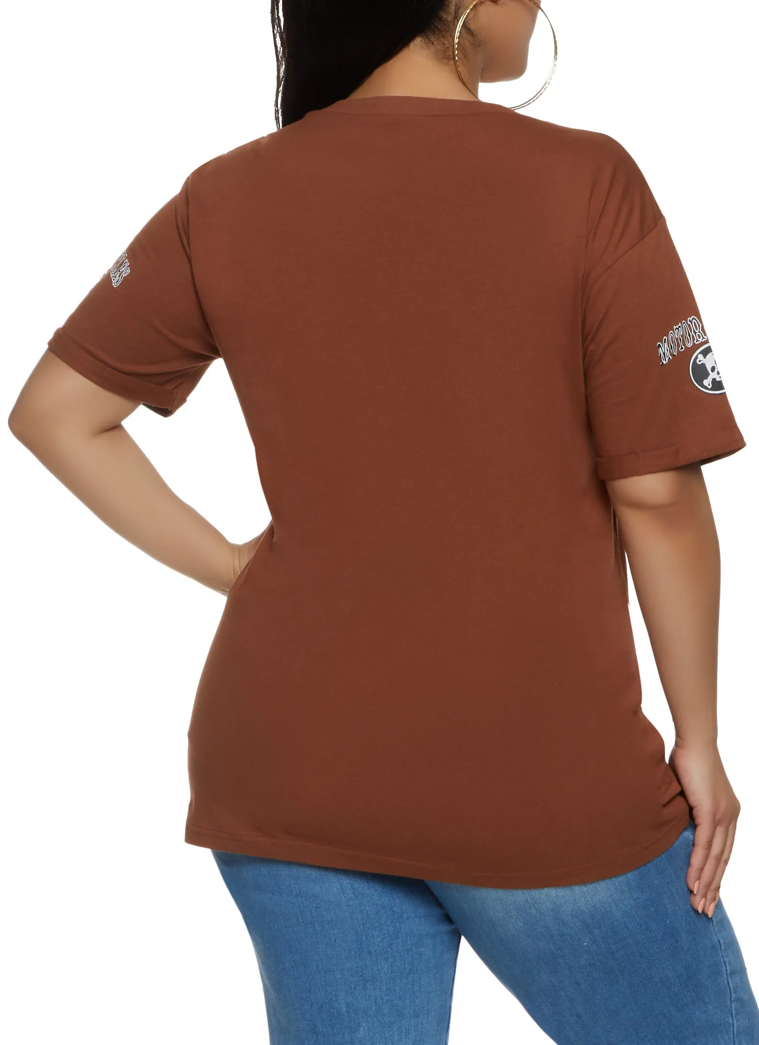 Plus Size Motorcycle Graphic Notch Neck Tee sold by Rainbow product image thumbnail 2