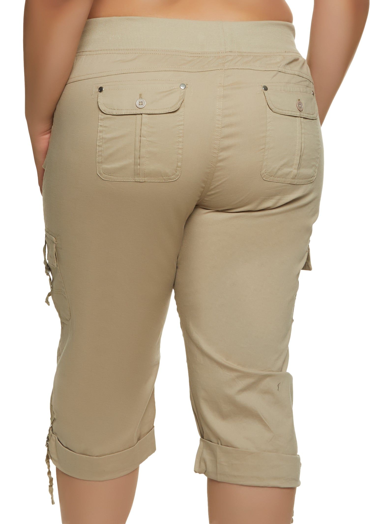 Plus Size Cuffed Cargo Capri Pants sold by Rainbow product image thumbnail 2