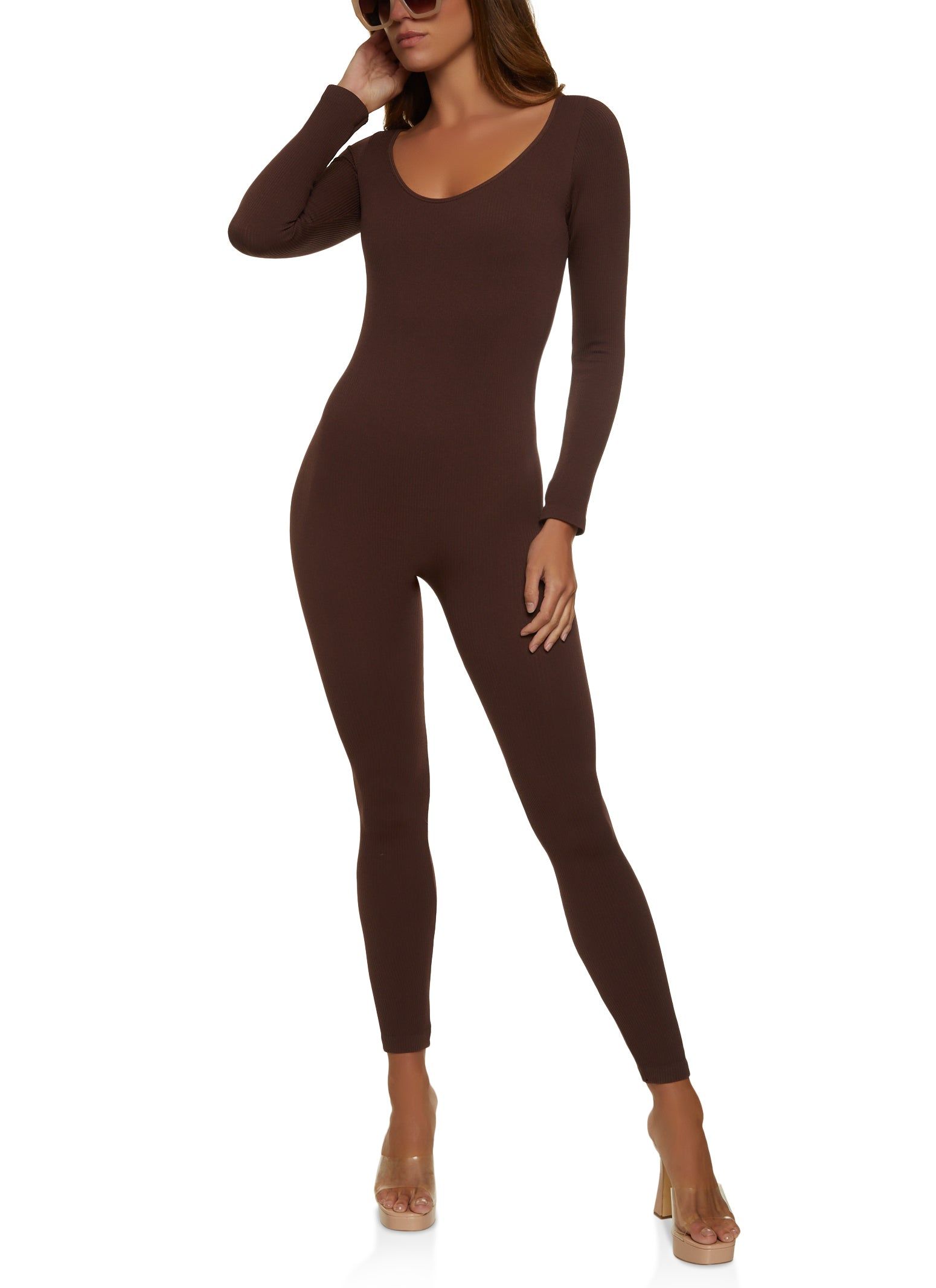 Solid Ribbed Seamless Jumpsuit sold by Rainbow