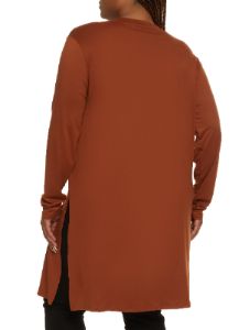 Plus Size Soft Knit Solid Duster sold by Rainbow