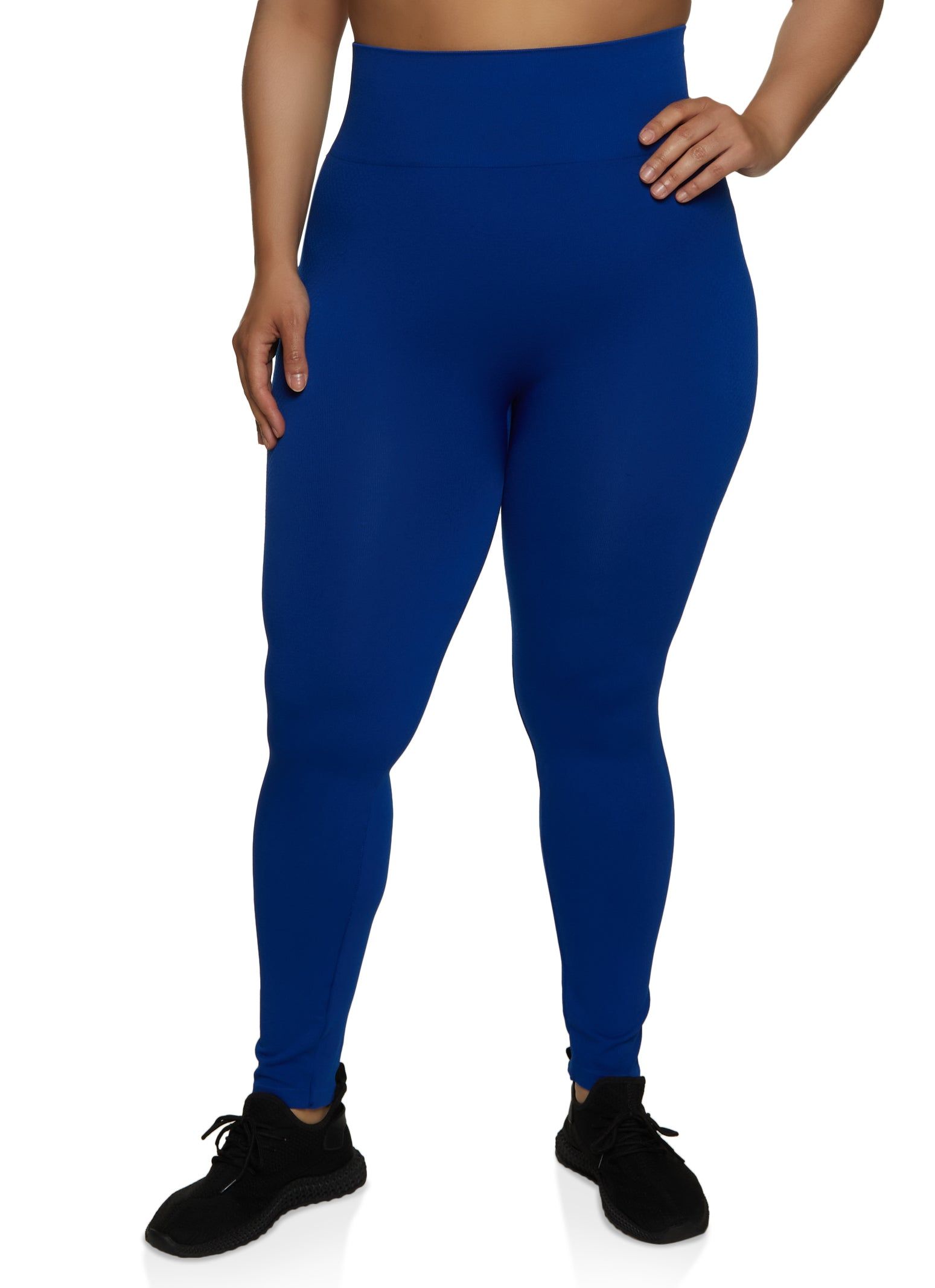 Plus Size Seamless High Waist Textured Knit Leggings sold by Rainbow