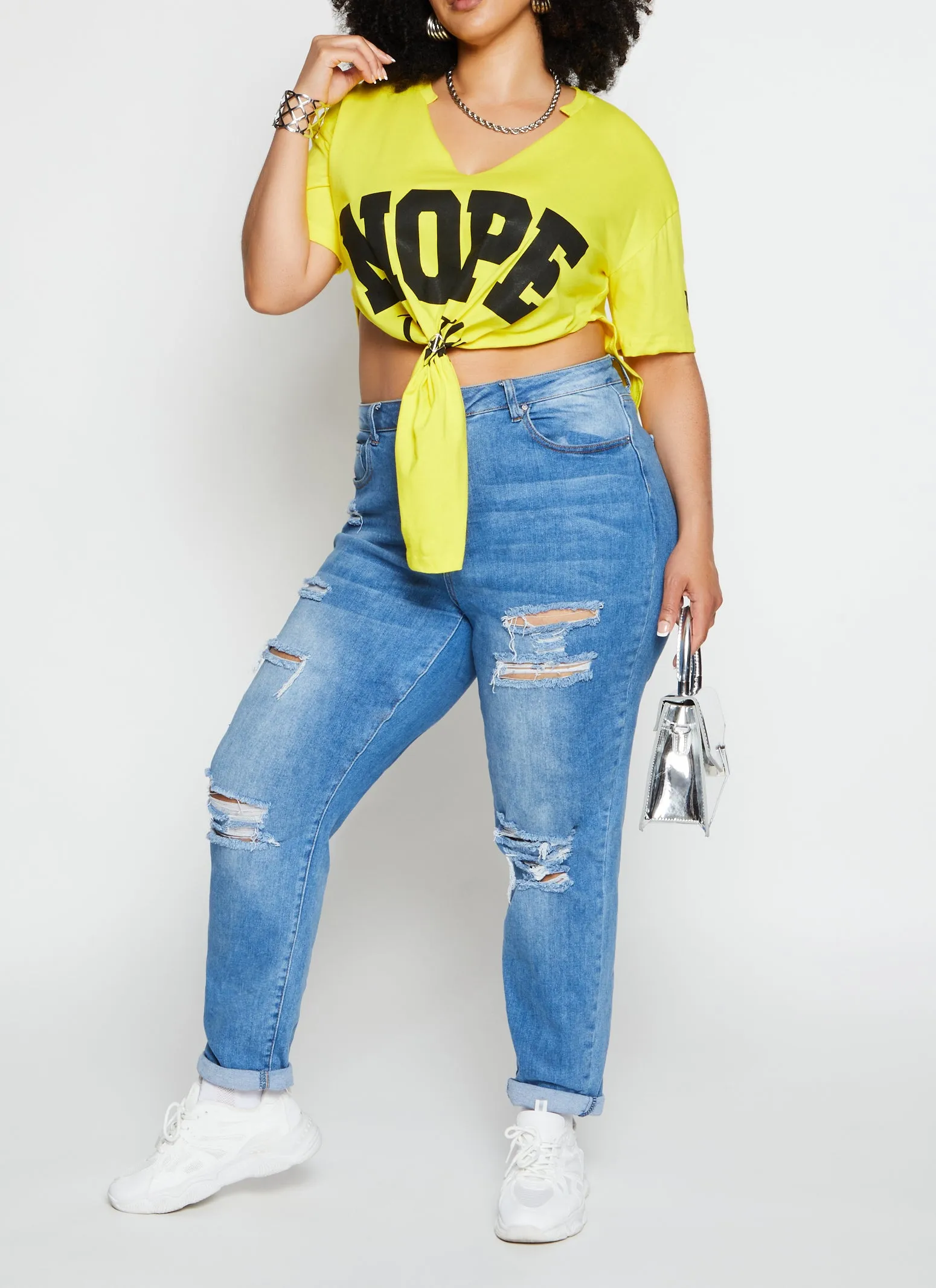 Plus Size Nope Not Today Notch Neck Top sold by Rainbow product image thumbnail 2