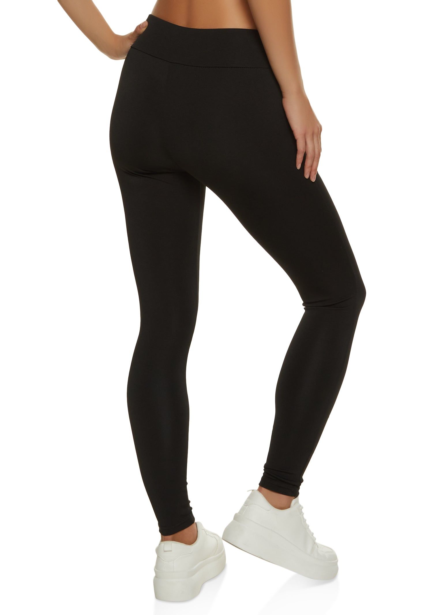 Solid High Waist Phone Pocket Leggings sold by Rainbow product image thumbnail 2
