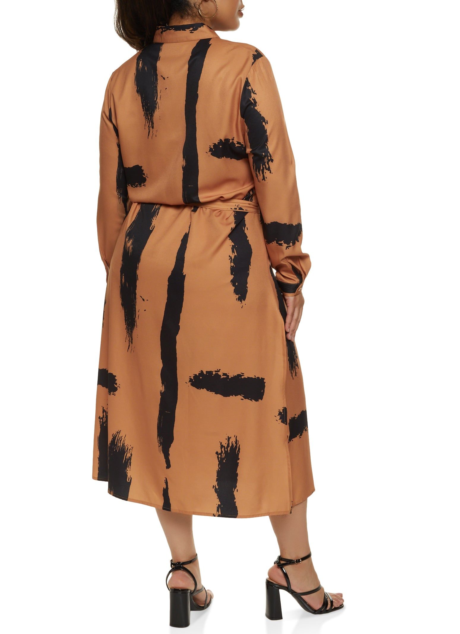 Plus Size Printed Maxi Shirt Dress sold by Rainbow product image thumbnail 3