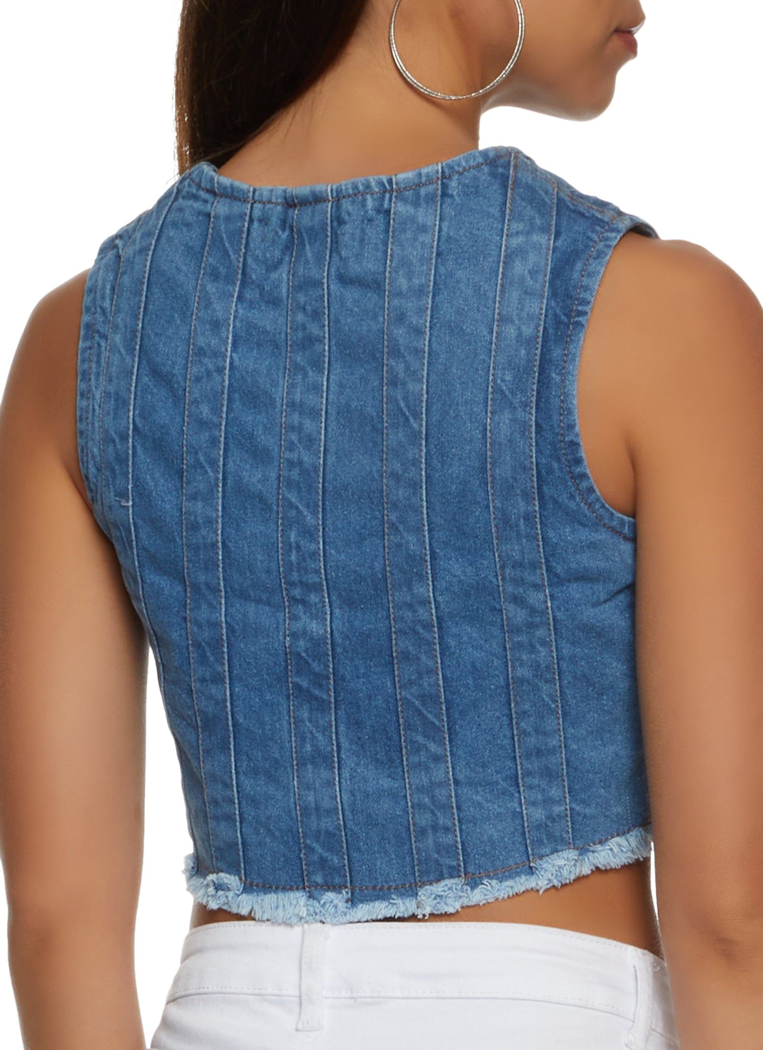 Denim Frayed Hem Vest sold by Rainbow product image thumbnail 2