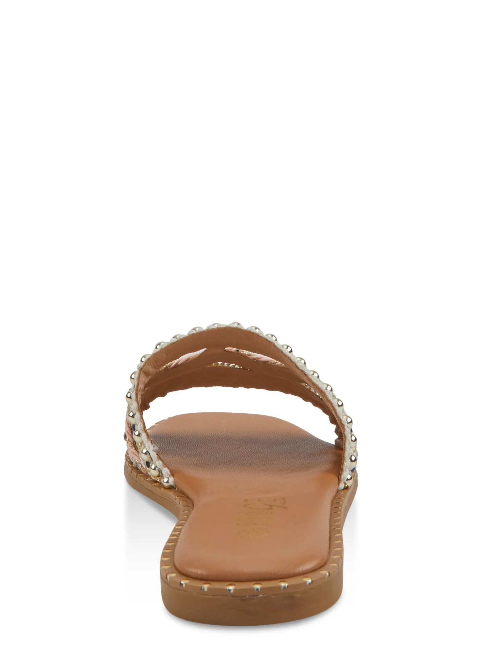 Studded Embroidered Sequin Cut Out Band Slide Sandals sold by Rainbow product image thumbnail 3