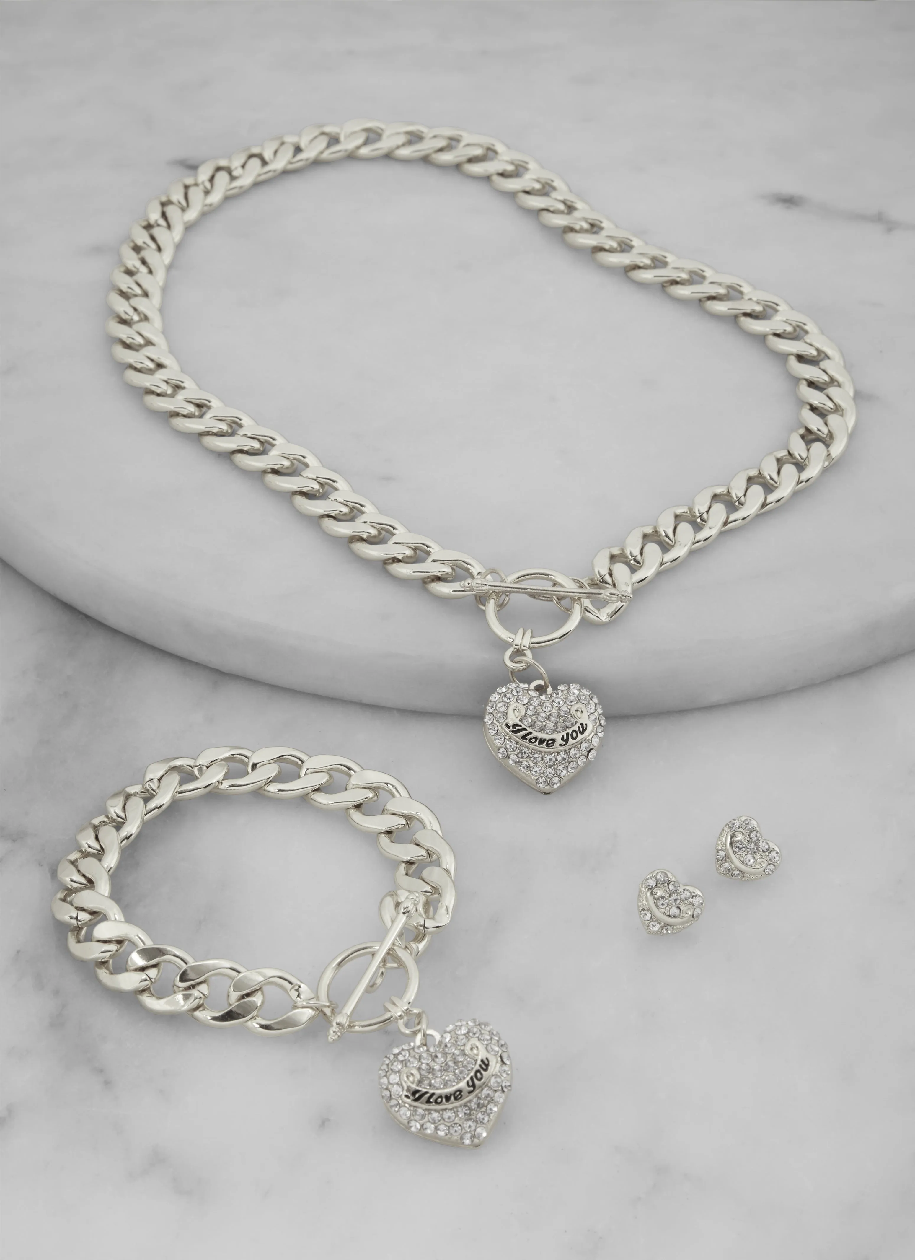 I love You Toggle Necklace and Bracelet with Earrings sold by Rainbow product image thumbnail 2